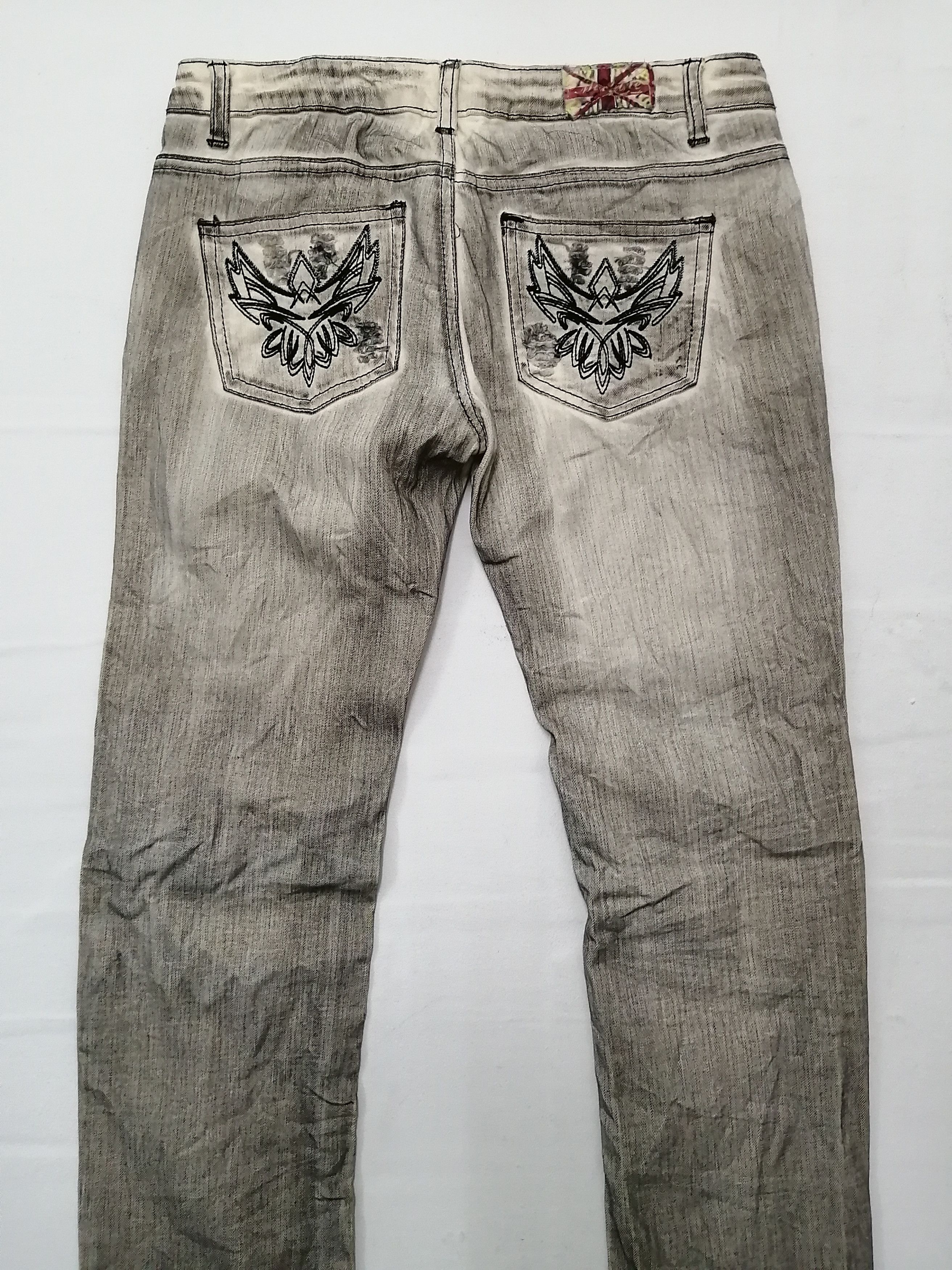 Japanese Brand Machine Nouvelle Mode Lower Rise Distressed Jeans Size 27" / US 4 / IT 40 - 4 Thumbnail