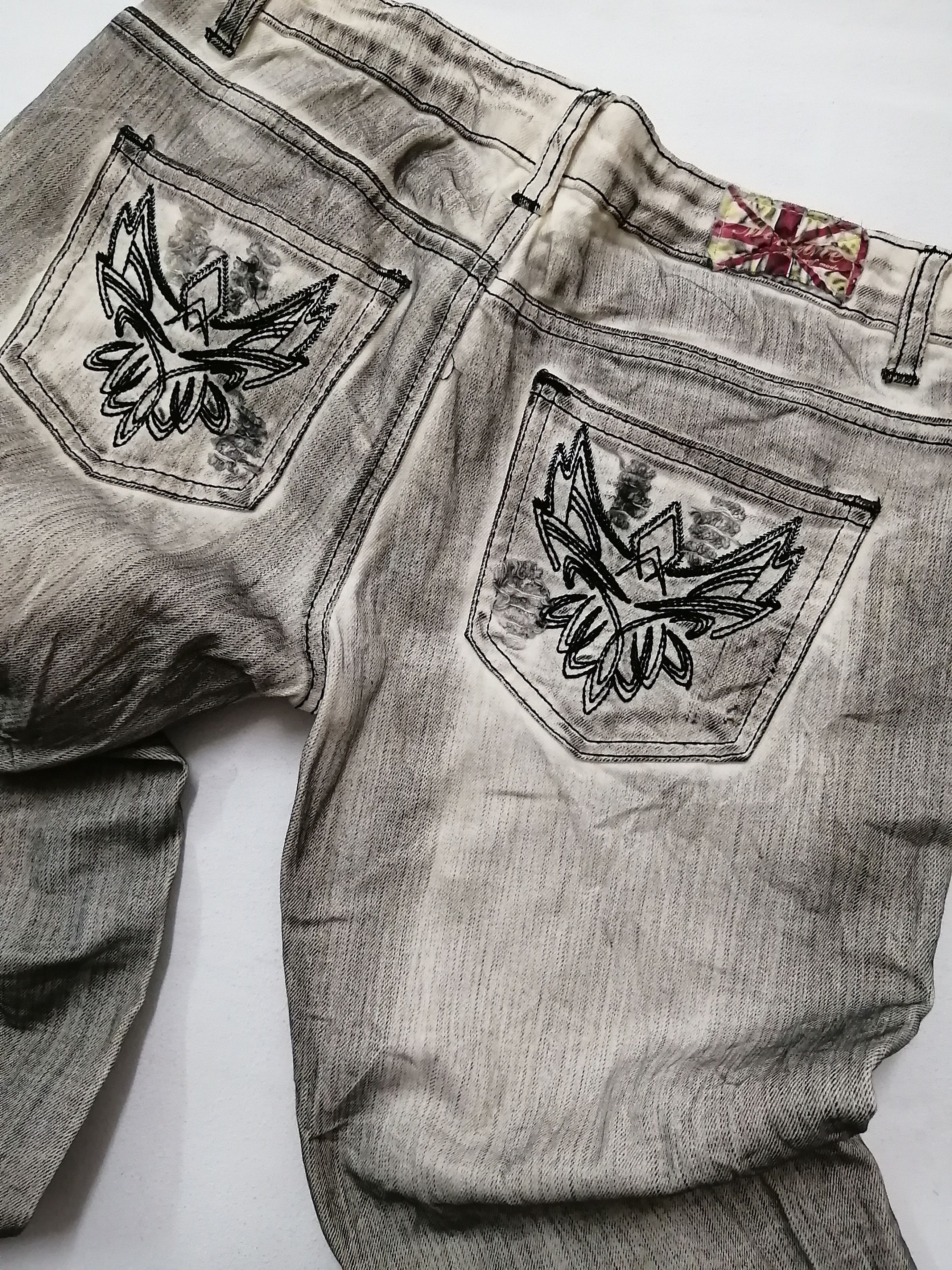 Japanese Brand Machine Nouvelle Mode Lower Rise Distressed Jeans Size 27" / US 4 / IT 40 - 3 Thumbnail