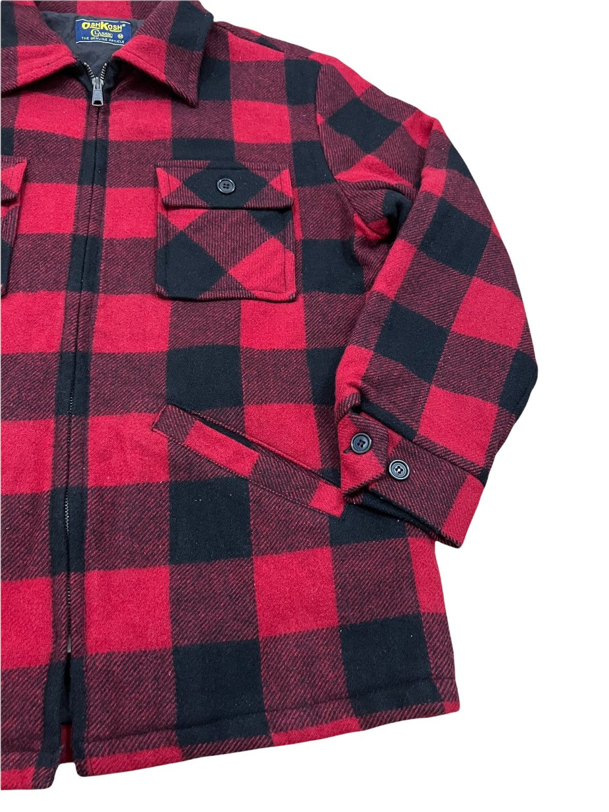 Oshkosh × Vintage Vintage OshKosh Classic Red Wool Zipper Work Jacket Size US M / EU 48-50 / 2 - 4 Thumbnail