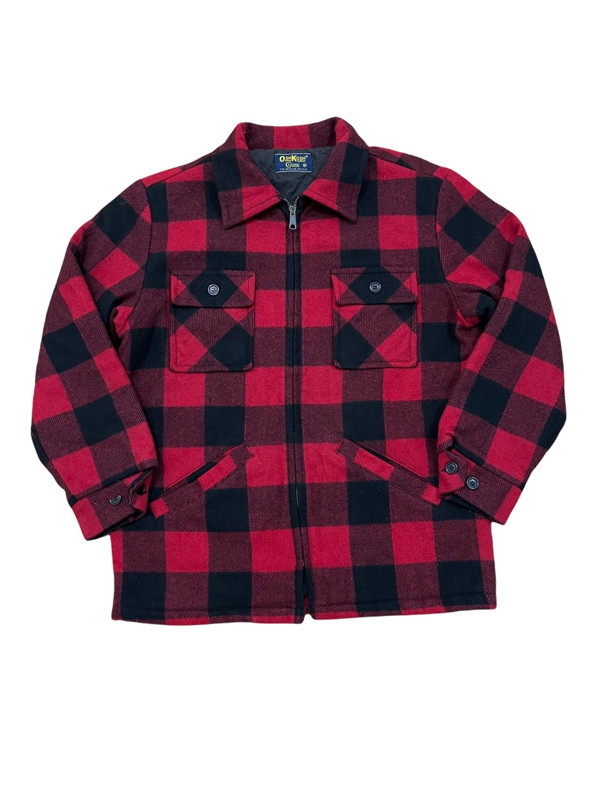 Oshkosh × Vintage Vintage OshKosh Classic Red Wool Zipper Work Jacket Size US M / EU 48-50 / 2 - 1 Thumbnail