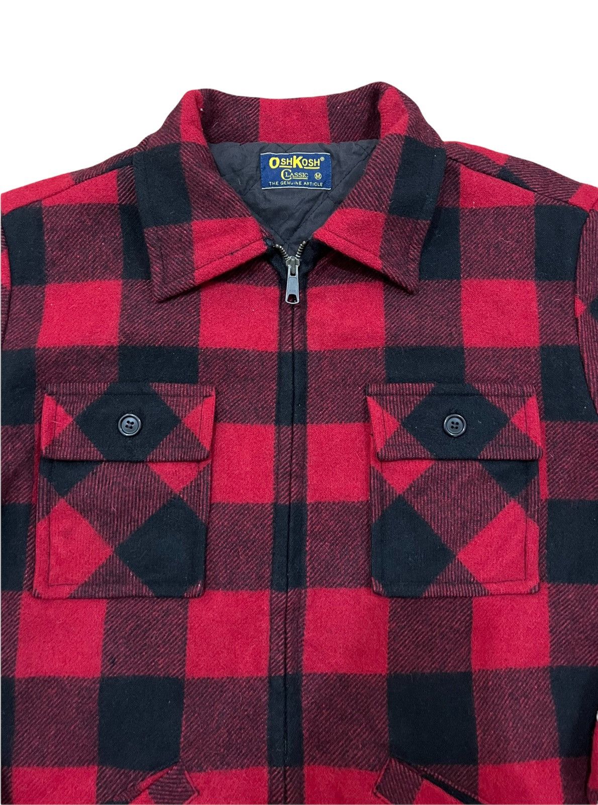 Oshkosh × Vintage Vintage OshKosh Classic Red Wool Zipper Work Jacket Size US M / EU 48-50 / 2 - 7 Thumbnail