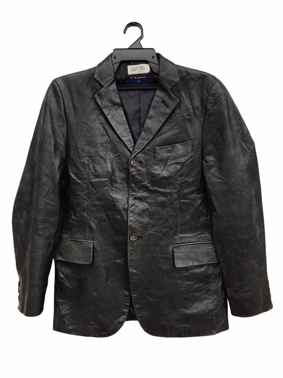 image of R. Newbold By Paul Smith Leather Jacket in Black, Men's (Size Small)