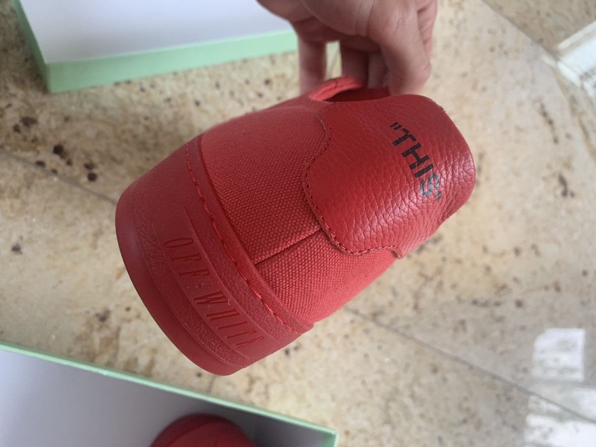Off-White o1rshd1 2.0 Low Top Red Sneakers Size US 9 / EU 42 - 8 Thumbnail