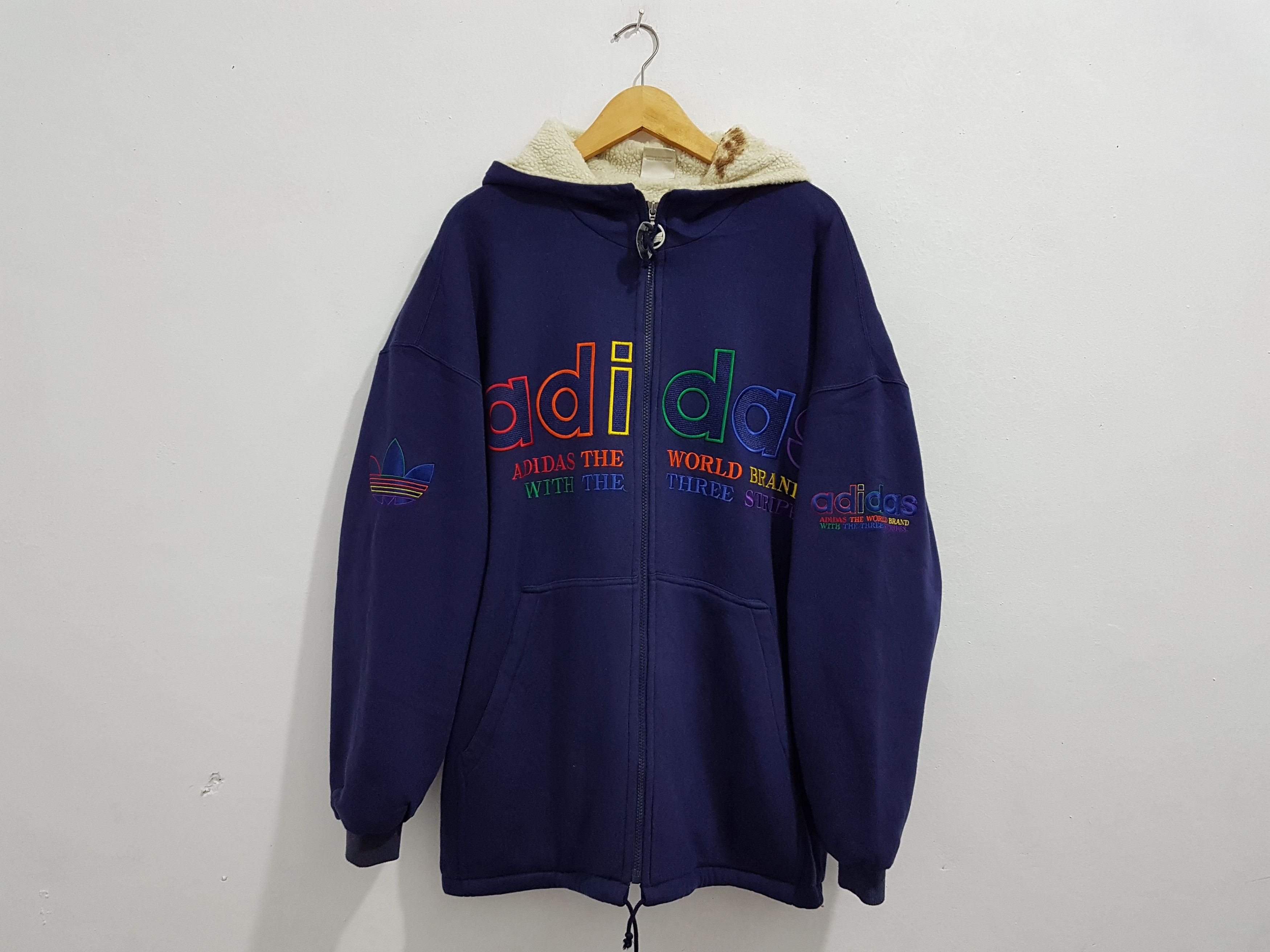 Adidas Vintage adidas spell out big logo hoodie Size US L / EU 52-54 / 3 - 1 Thumbnail