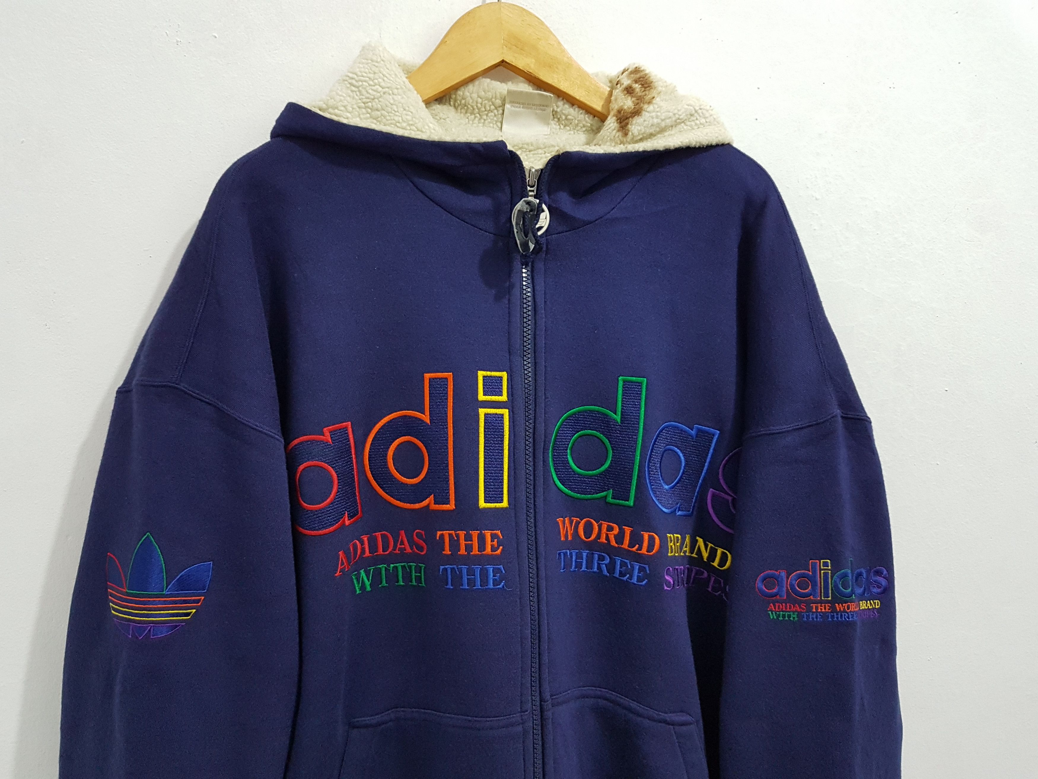 Adidas Vintage adidas spell out big logo hoodie Size US L / EU 52-54 / 3 - 4 Thumbnail