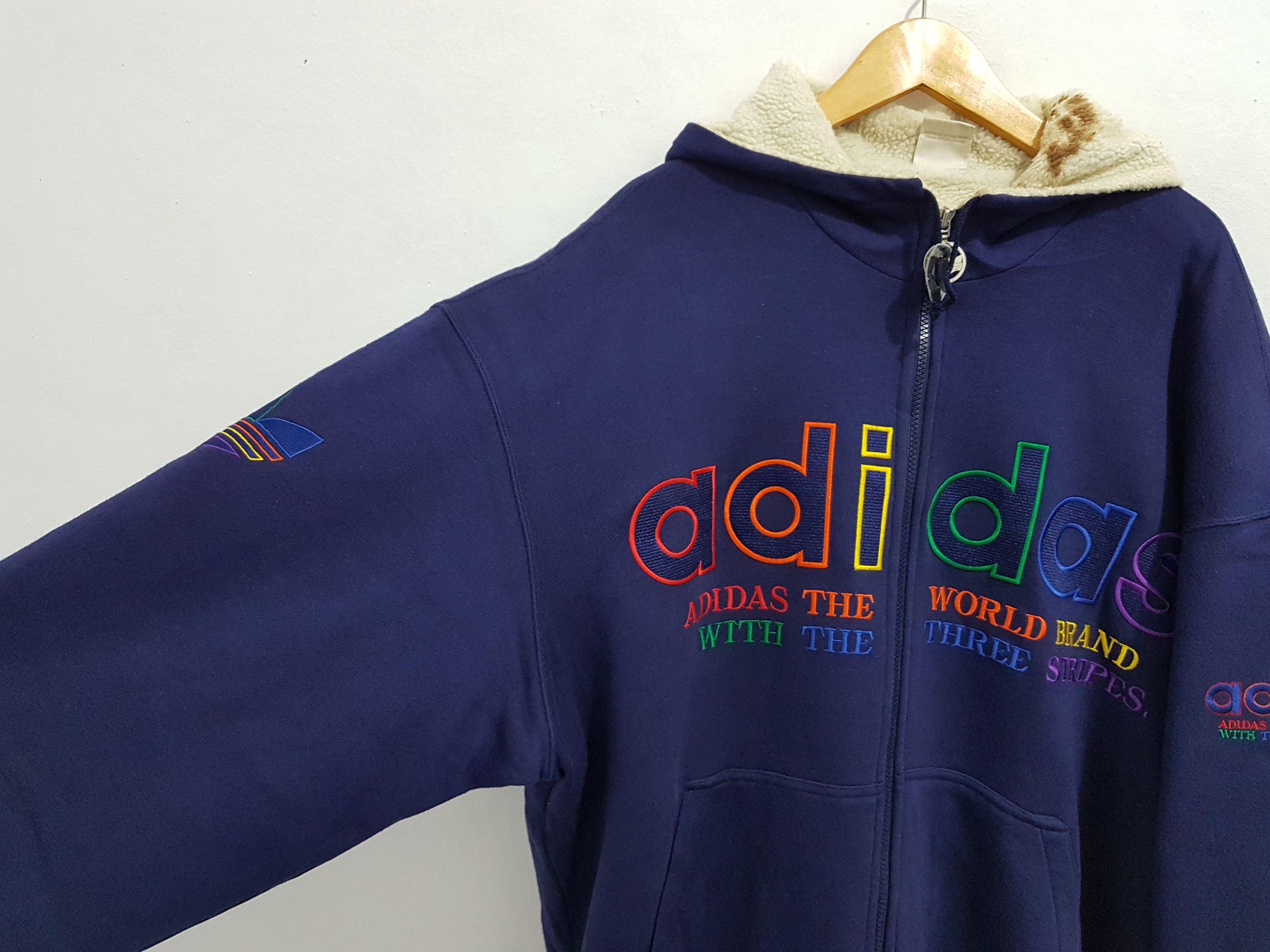 Adidas Vintage adidas spell out big logo hoodie Size US L / EU 52-54 / 3 - 3 Thumbnail