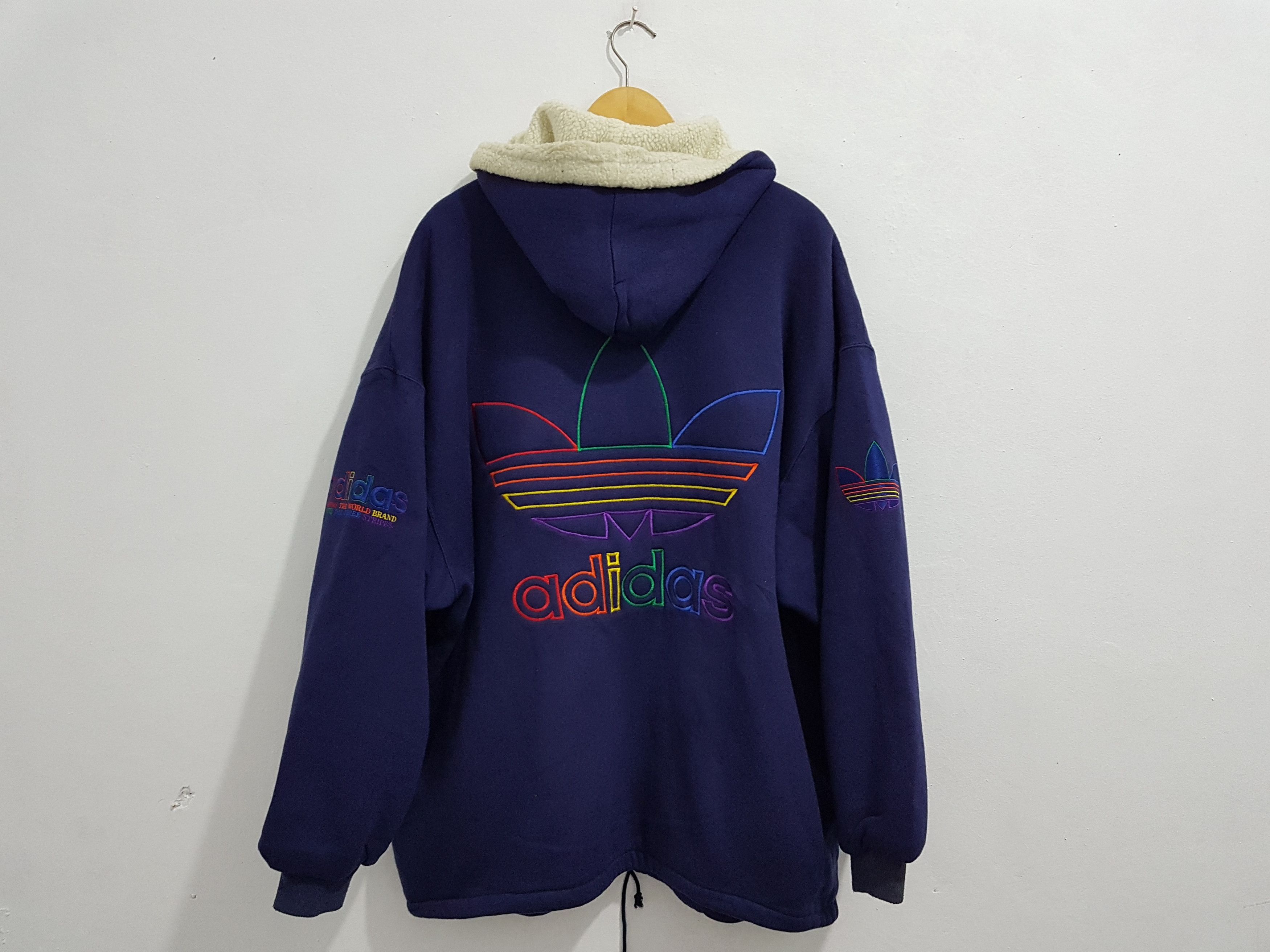 Adidas Vintage adidas spell out big logo hoodie Size US L / EU 52-54 / 3 - 13 Thumbnail