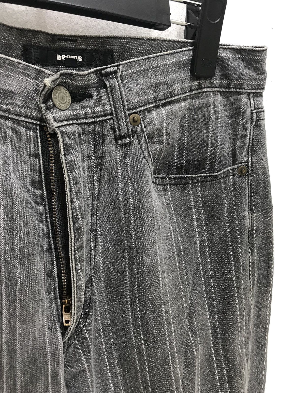 Beams Plus Made in Japan Beams Striped Denim Washed Regular Size US 29 - 4 Thumbnail