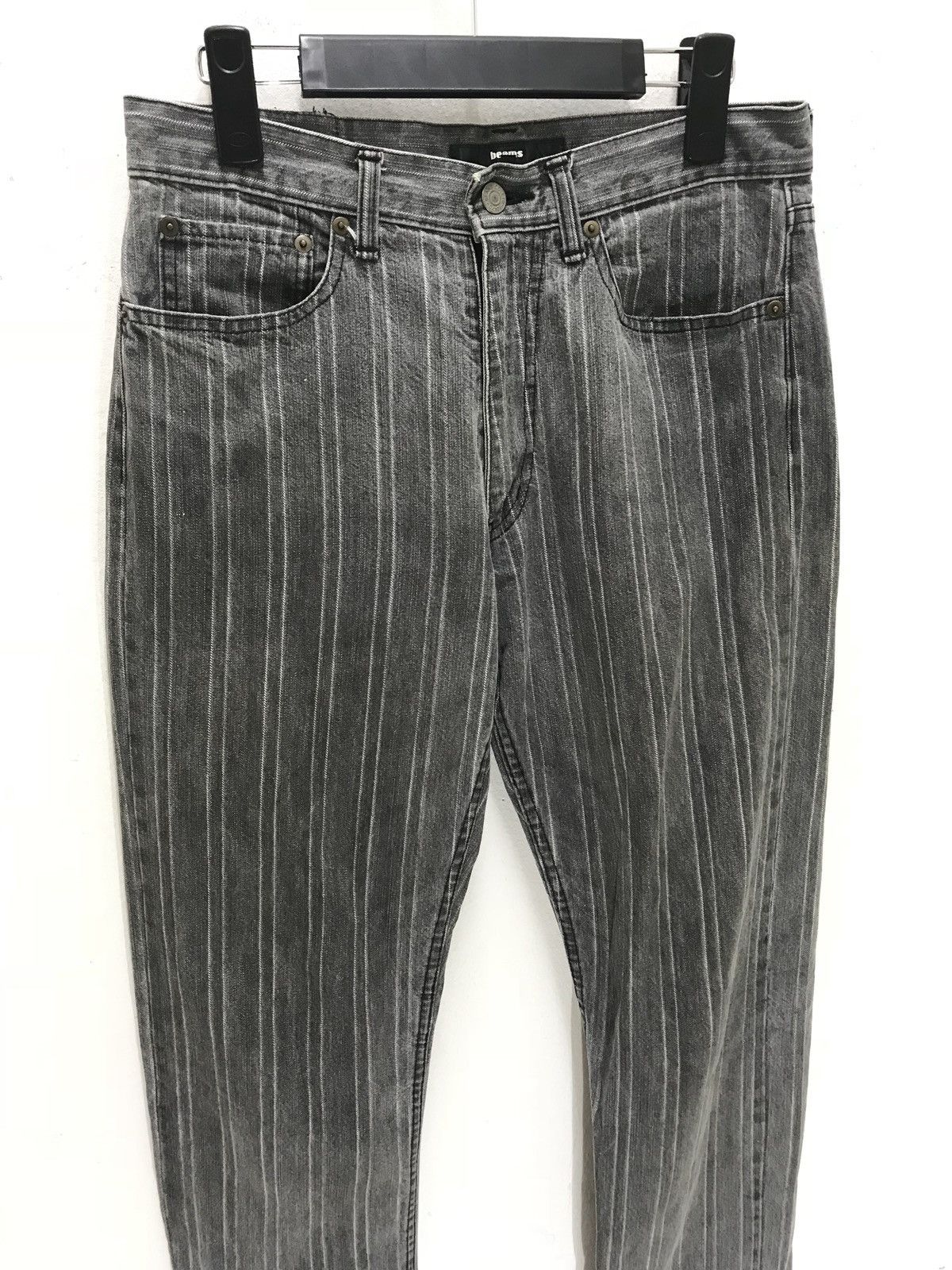 Beams Plus Made in Japan Beams Striped Denim Washed Regular Size US 29 - 3 Thumbnail