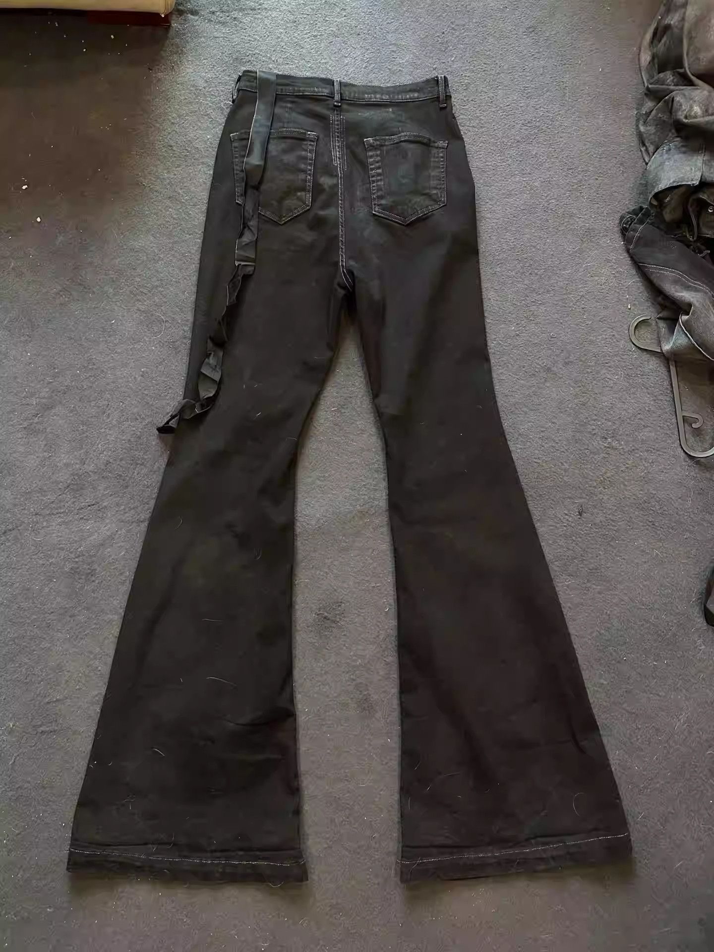 Rick Owens Rick Owens22FW dark wax bootcut flared pants Size US 31 - 4 Thumbnail