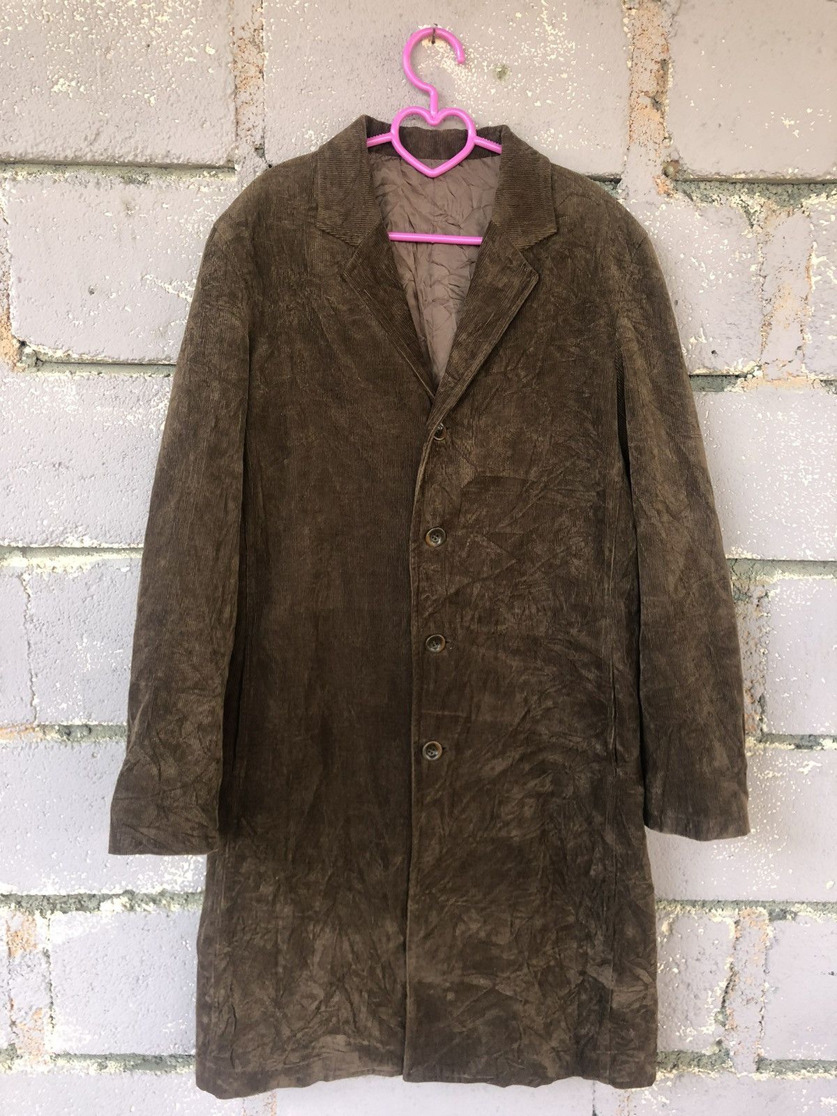 image of Vintage Wxyz Y’S Yohji Yamamoto Corduroy Trench Coat Jacket in Brown, Men's (Size Small)