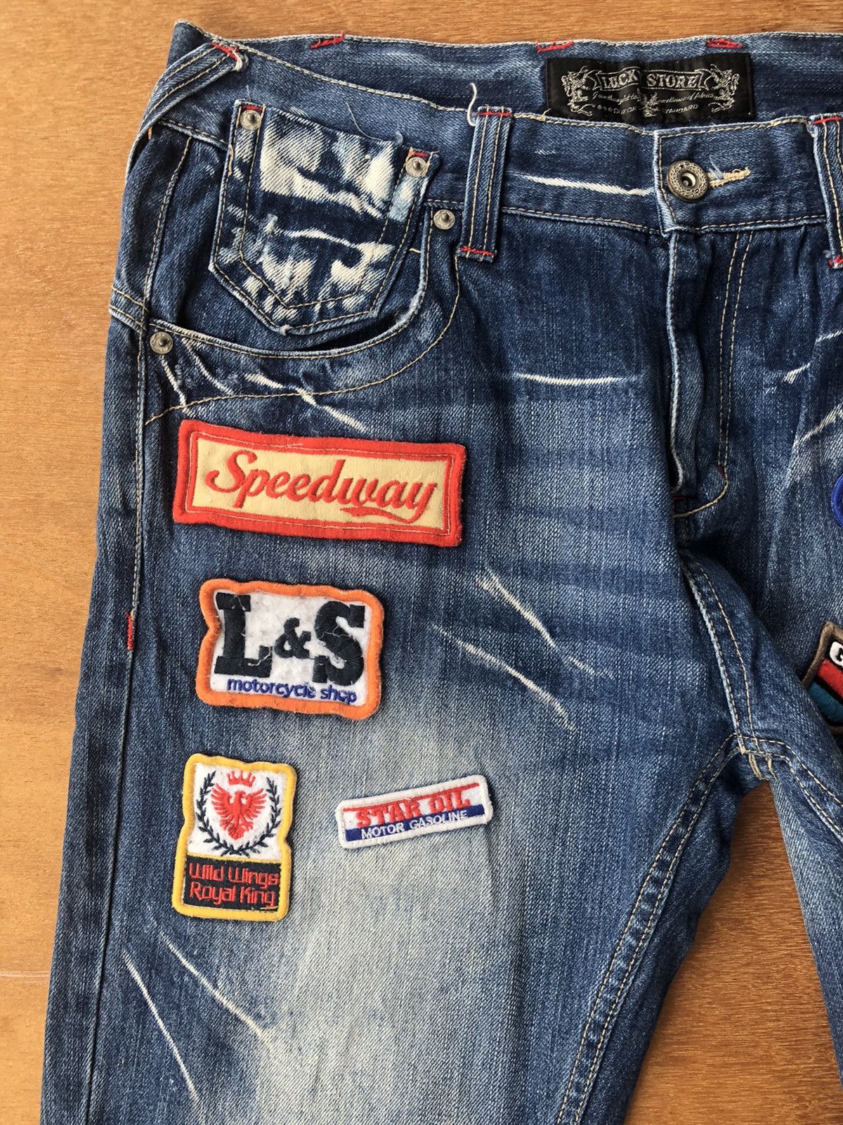 Lucky Brand LUCKY STORE denim jeans patchwork Size US 34 / EU 50 - 2 Thumbnail