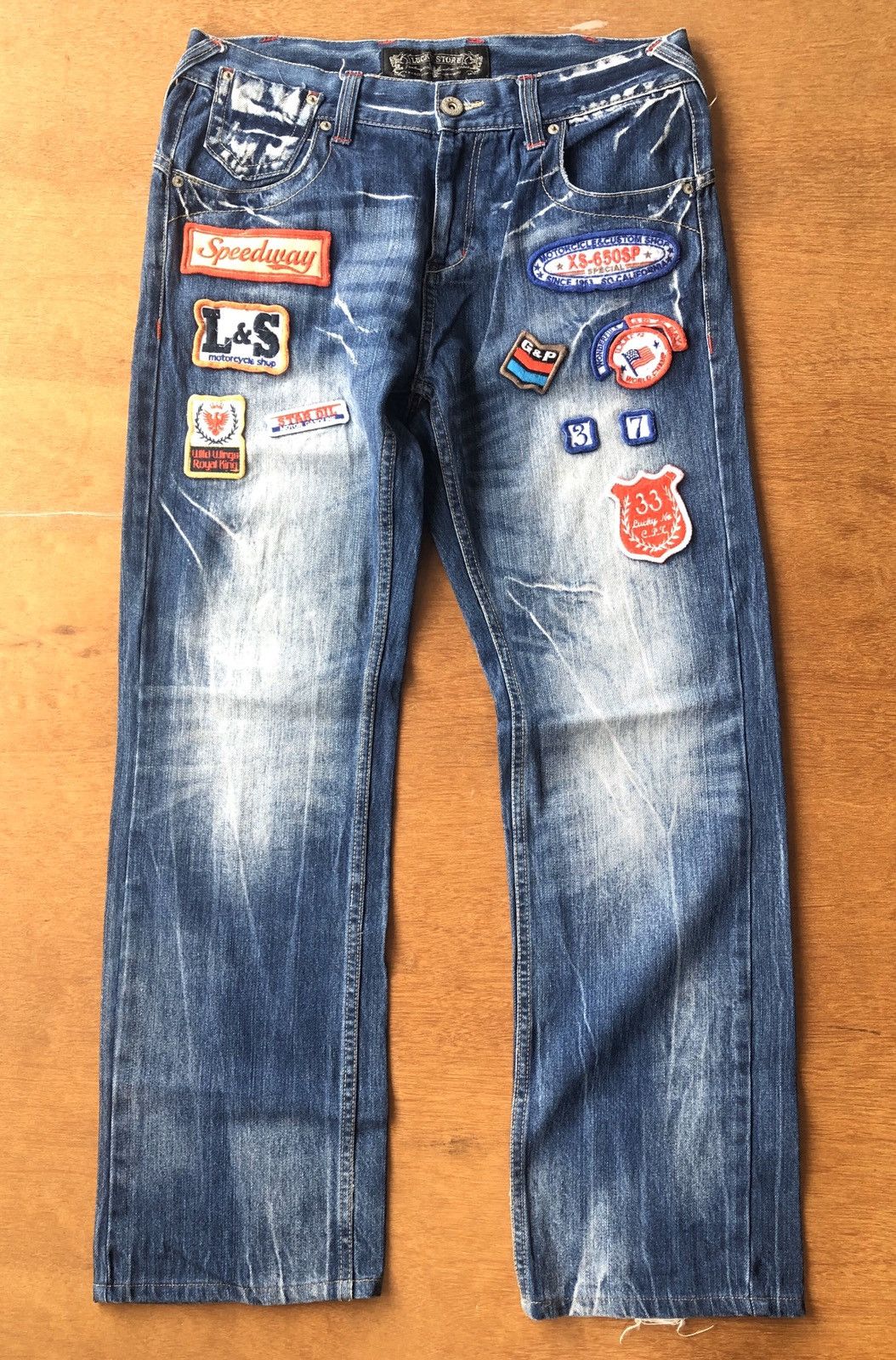 Lucky Brand LUCKY STORE denim jeans patchwork Size US 34 / EU 50 - 1 Thumbnail