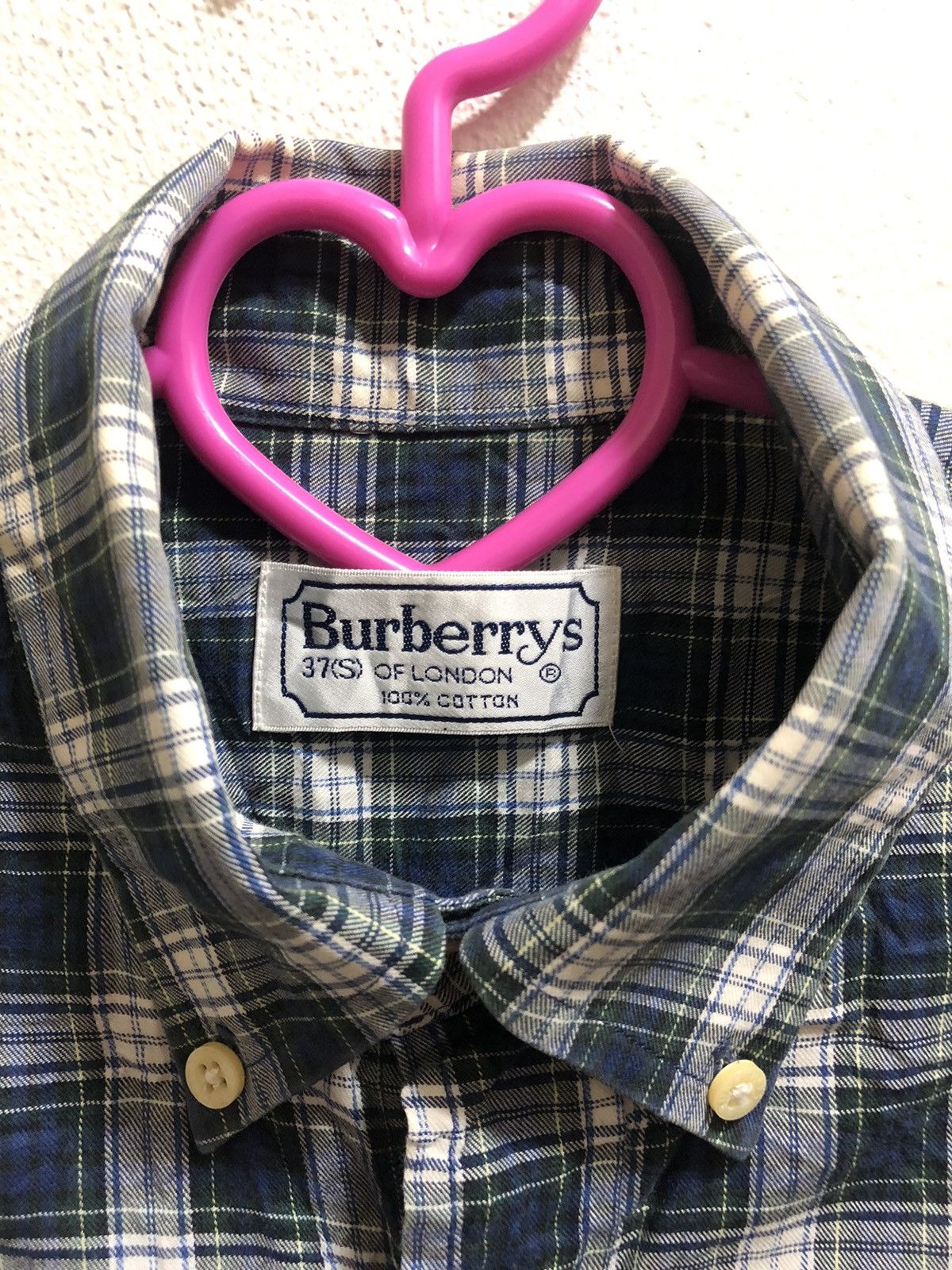 Burberry Rare 90s Vintage BURBERRYS Sewn Logo Button Up Pocket Shirt Size US S / EU 44-46 / 1 - 4 Thumbnail