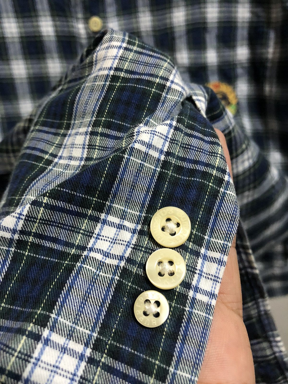 Burberry Rare 90s Vintage BURBERRYS Sewn Logo Button Up Pocket Shirt Size US S / EU 44-46 / 1 - 5 Thumbnail