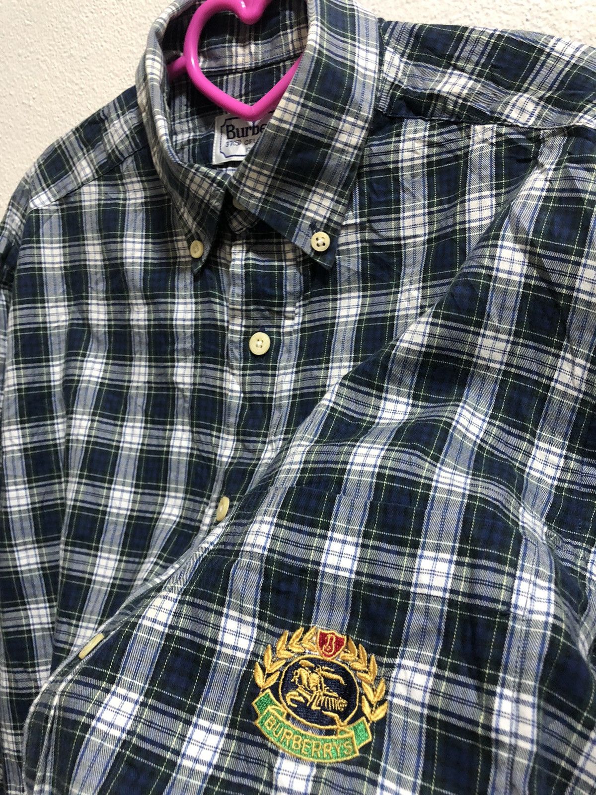 Burberry Rare 90s Vintage BURBERRYS Sewn Logo Button Up Pocket Shirt Size US S / EU 44-46 / 1 - 3 Thumbnail