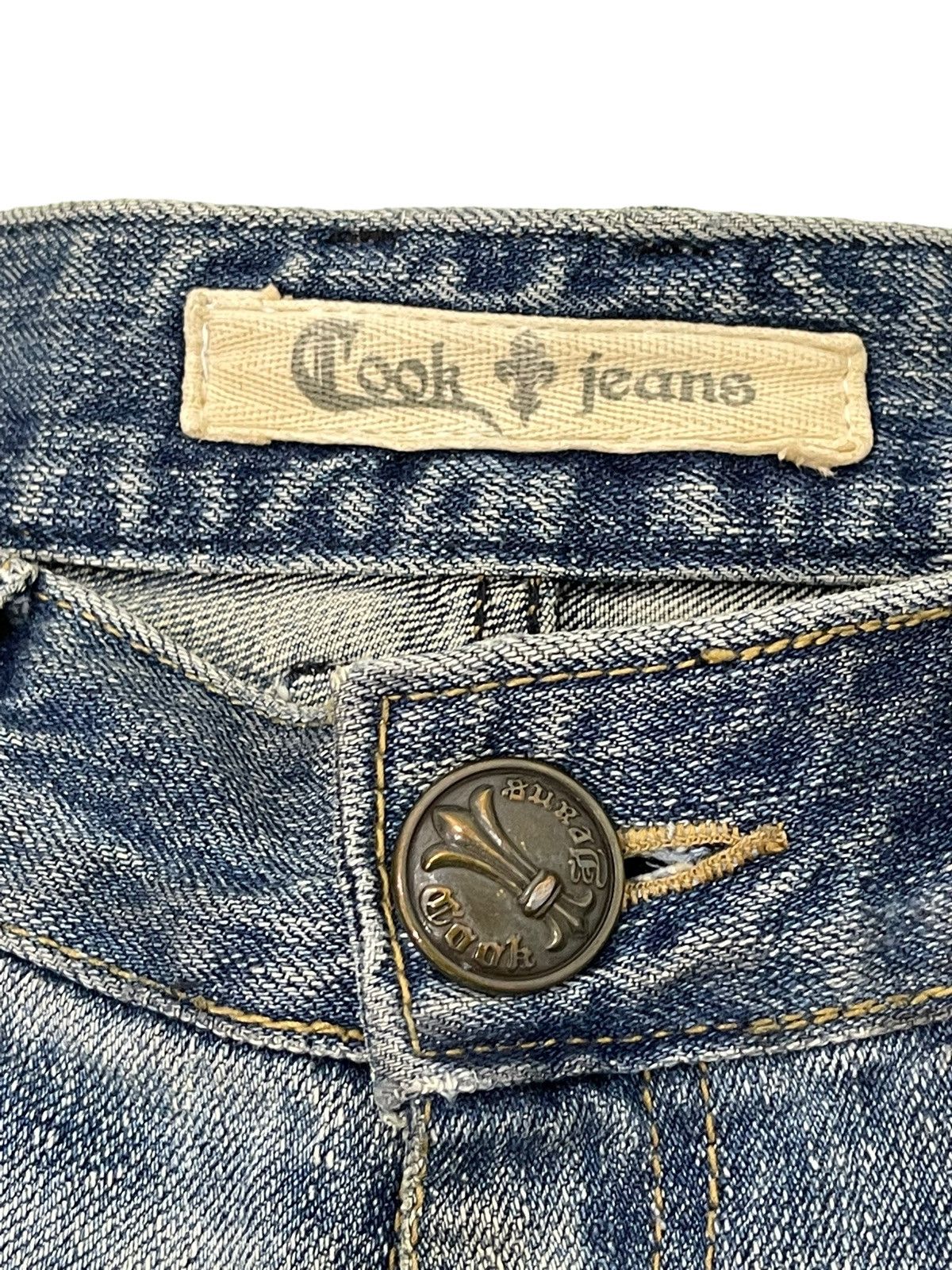 Japanese Brand Slim Jeans Distress Cook Jeans Low Rise Acid Wash 4🟦5 Size US 31 - 10 Thumbnail