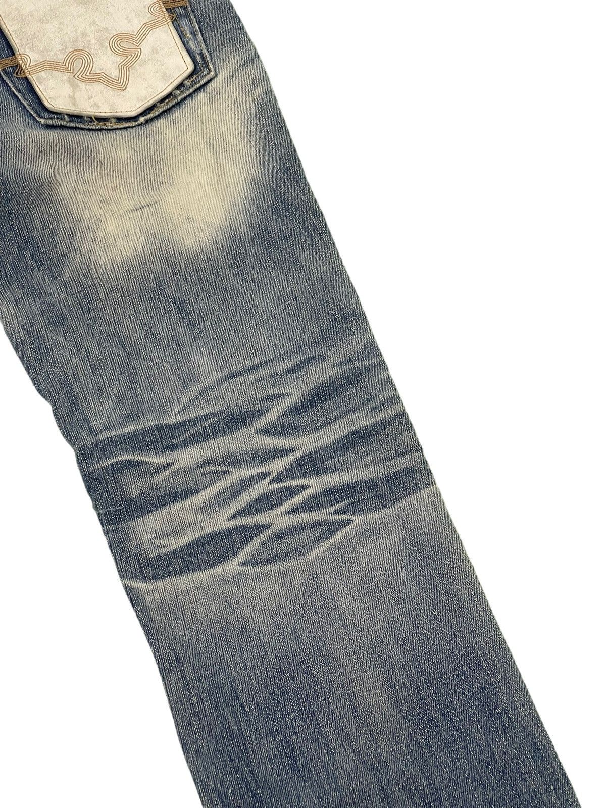 Japanese Brand Slim Jeans Distress Cook Jeans Low Rise Acid Wash 4🟦5 Size US 31 - 18 Thumbnail