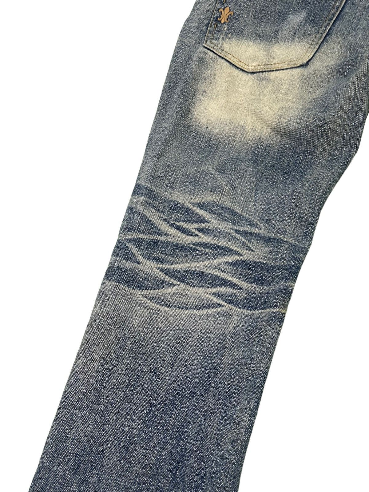 Japanese Brand Slim Jeans Distress Cook Jeans Low Rise Acid Wash 4🟦5 Size US 31 - 17 Thumbnail