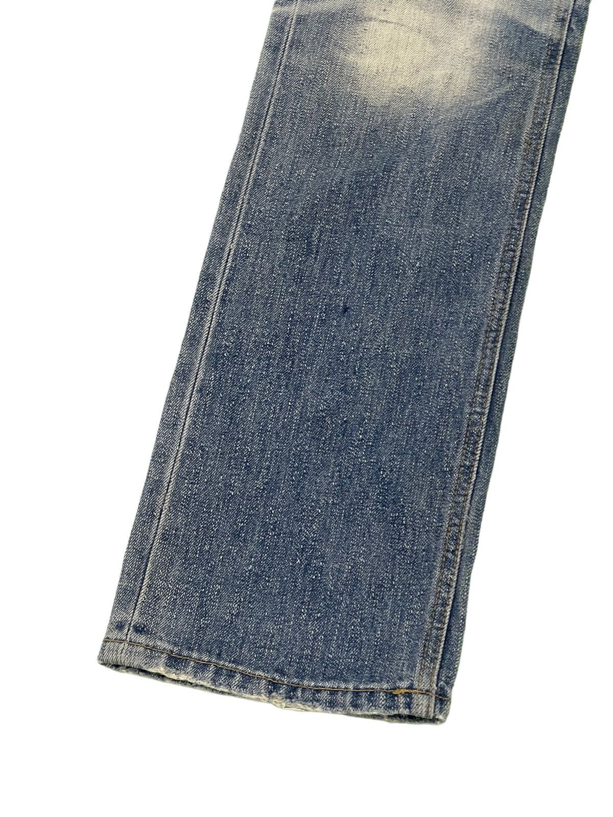 Japanese Brand Slim Jeans Distress Cook Jeans Low Rise Acid Wash 4🟦5 Size US 31 - 5 Thumbnail