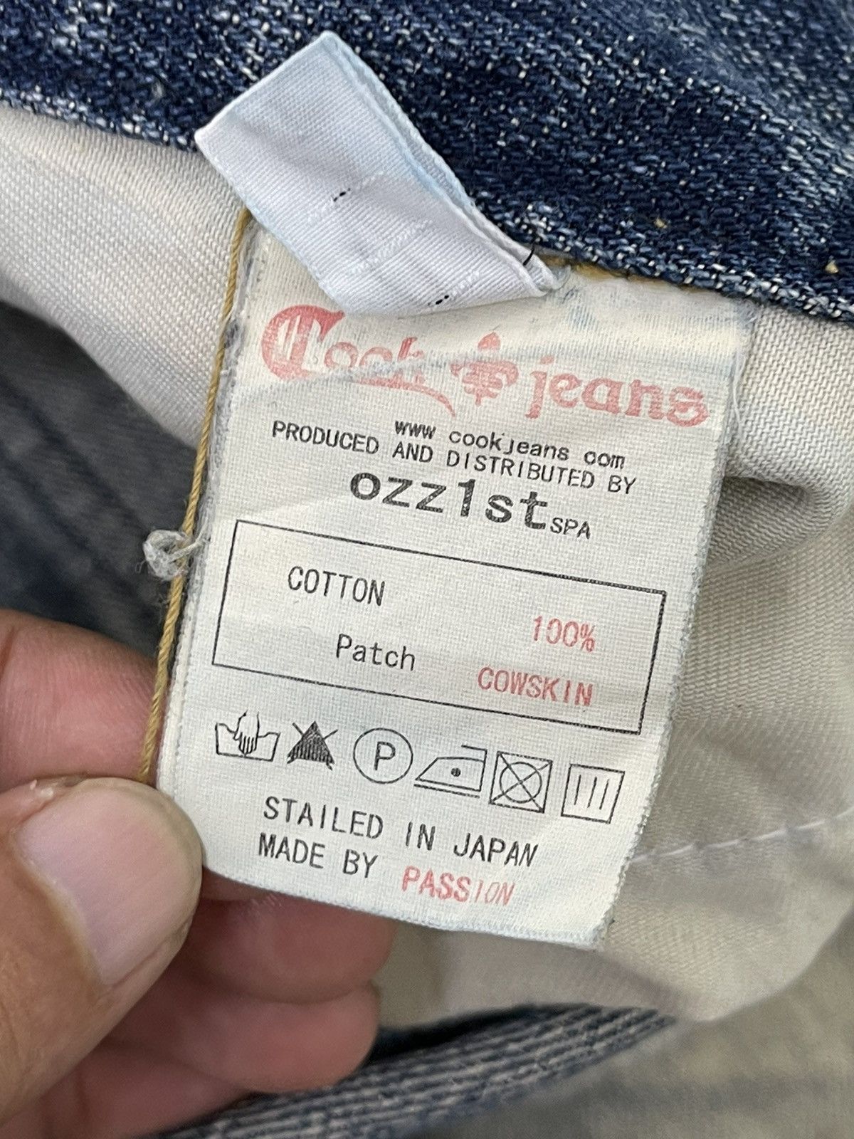 Japanese Brand Slim Jeans Distress Cook Jeans Low Rise Acid Wash 4🟦5 Size US 31 - 22 Thumbnail