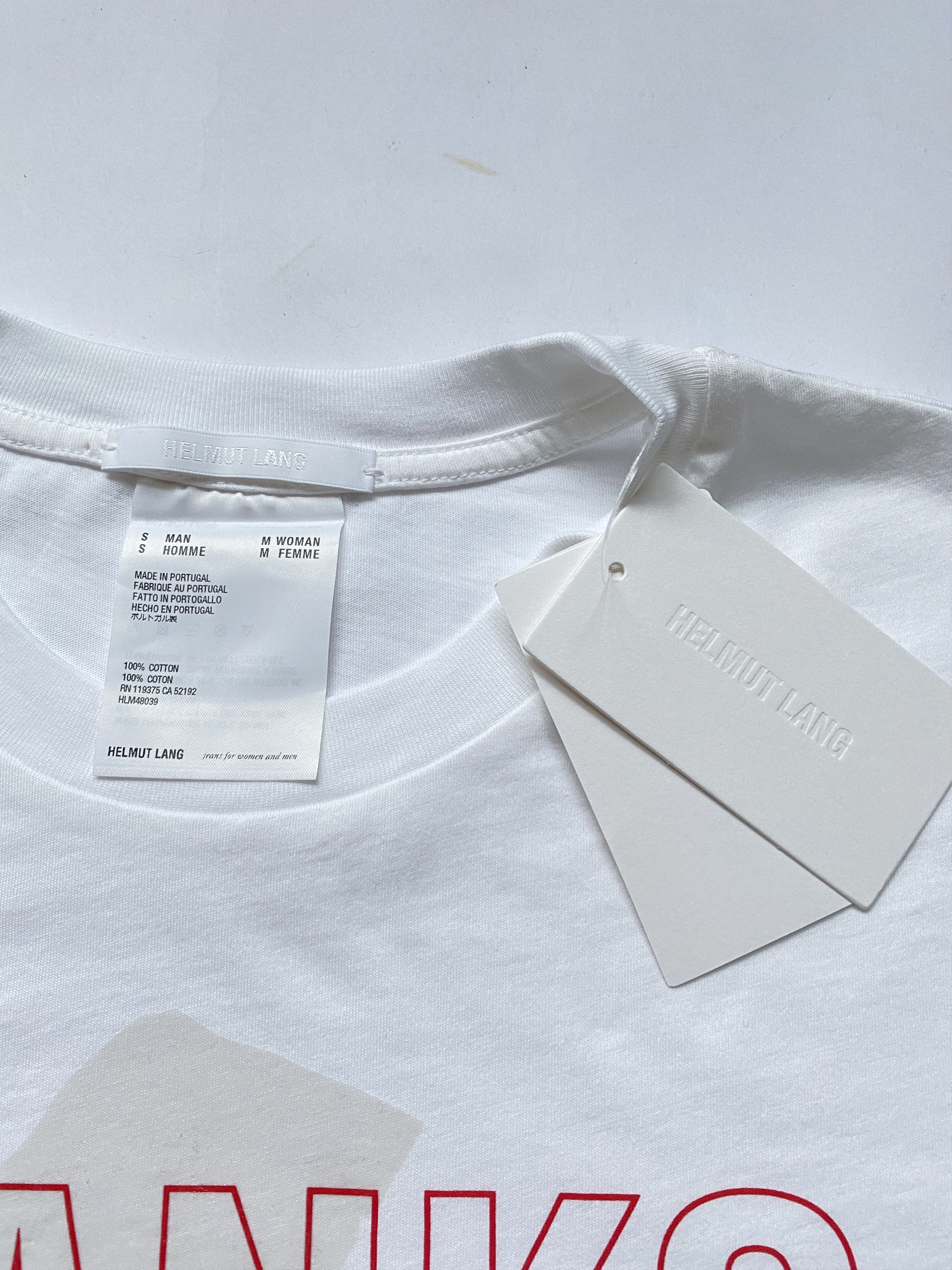 Helmut Lang ⚡️QUICK SALE⚡️Helmut Lang Thanks Helmut White Tshirt Size US S / EU 44-46 / 1 - 3 Thumbnail