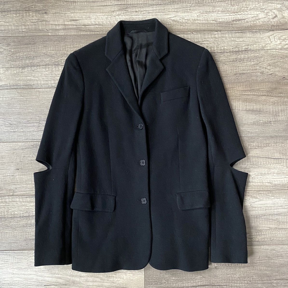 Helmut Lang × Vintage Elbow Slit Lana Wool Blazer Size US S / EU 44-46 / 1 - 1 Thumbnail