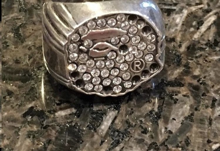 image of Bape Sterling Silver Swarovski Ring, Men's