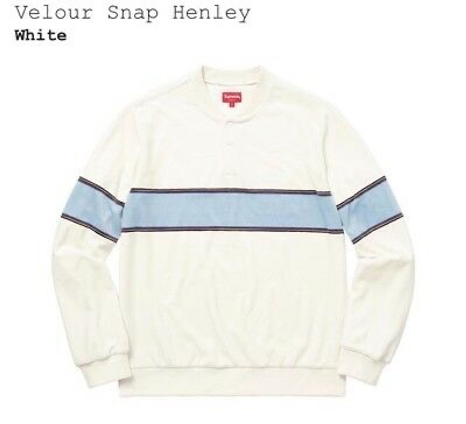 Supreme SS17 Supreme Velour Snap Henley Size US XL / EU 56 / 4 - 5 Thumbnail