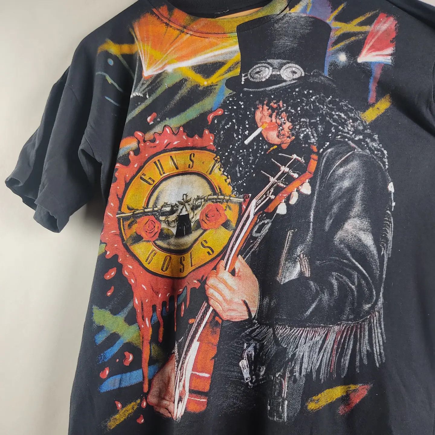Band Tees × Guns N' Roses × Vintage 90s Guns N'Roses Slash Full all over Print Size US XL / EU 56 / 4 - 4 Thumbnail