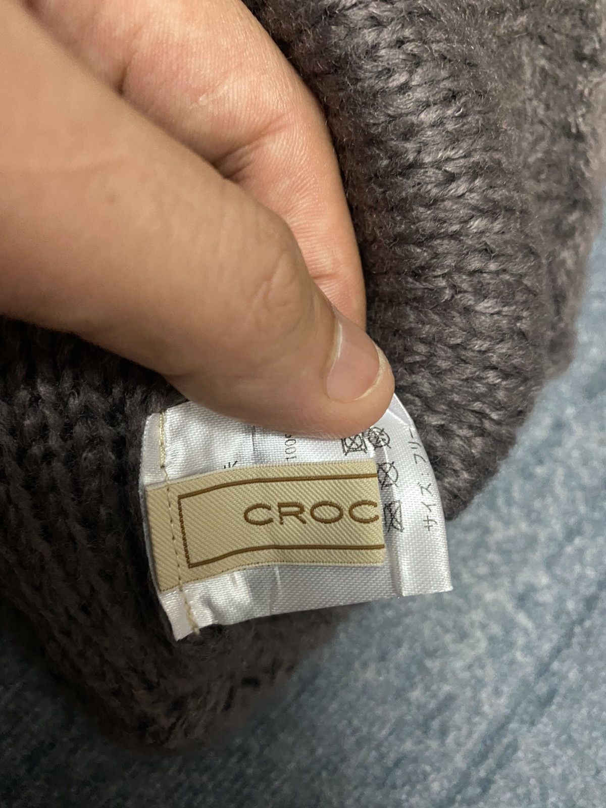 Japanese Brand Crocodile Small Logo Knitted Beanie Hat Size ONE SIZE - 5 Thumbnail