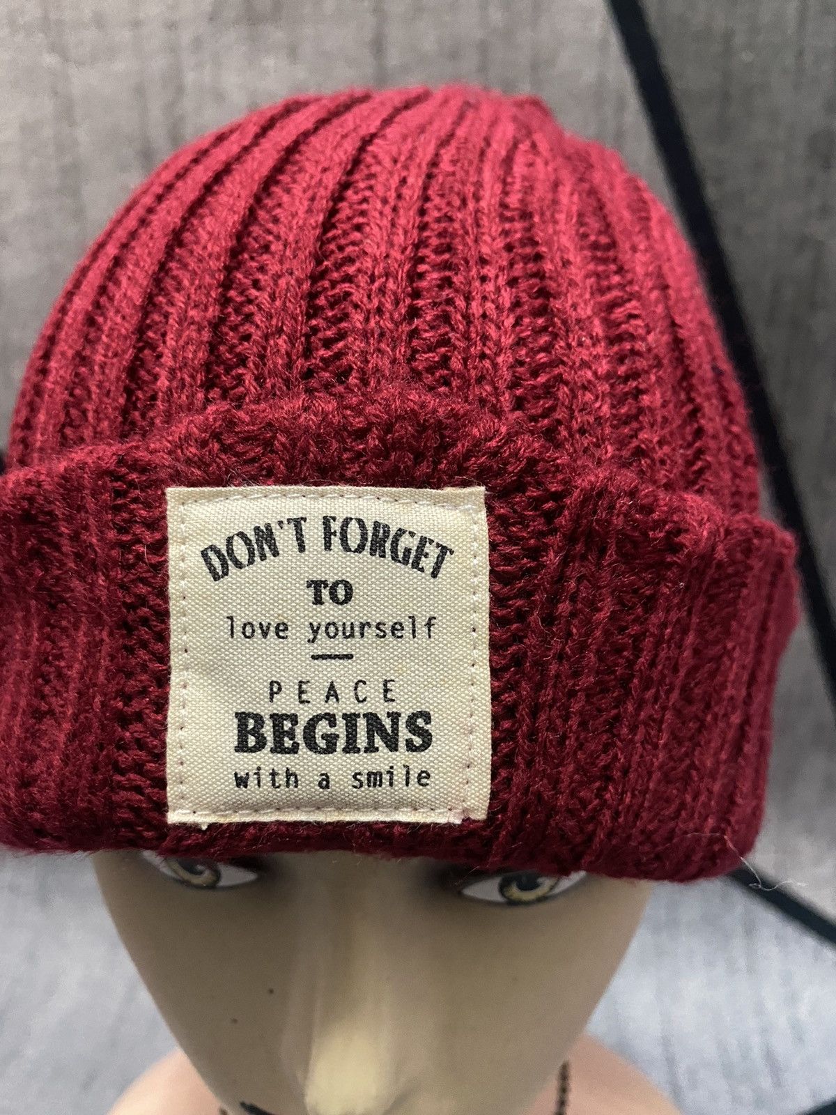 Japanese Brand Unbrand Patches Beanie hat Size ONE SIZE - 2 Thumbnail