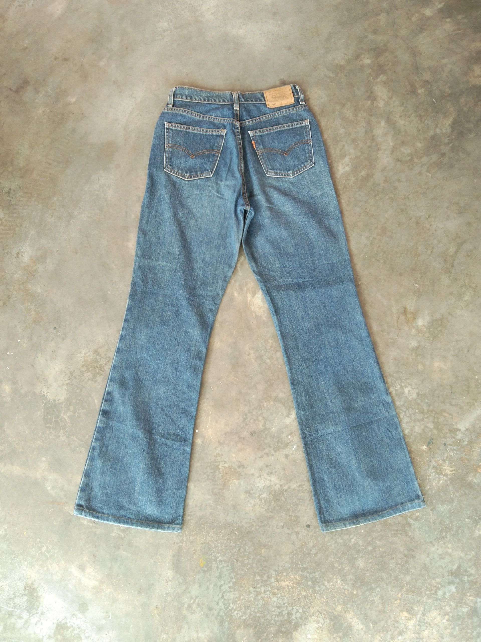 image of Vintage Levi's Jeans Orange Tab 857 Flared Jeans 27X31 in Blue, Men's