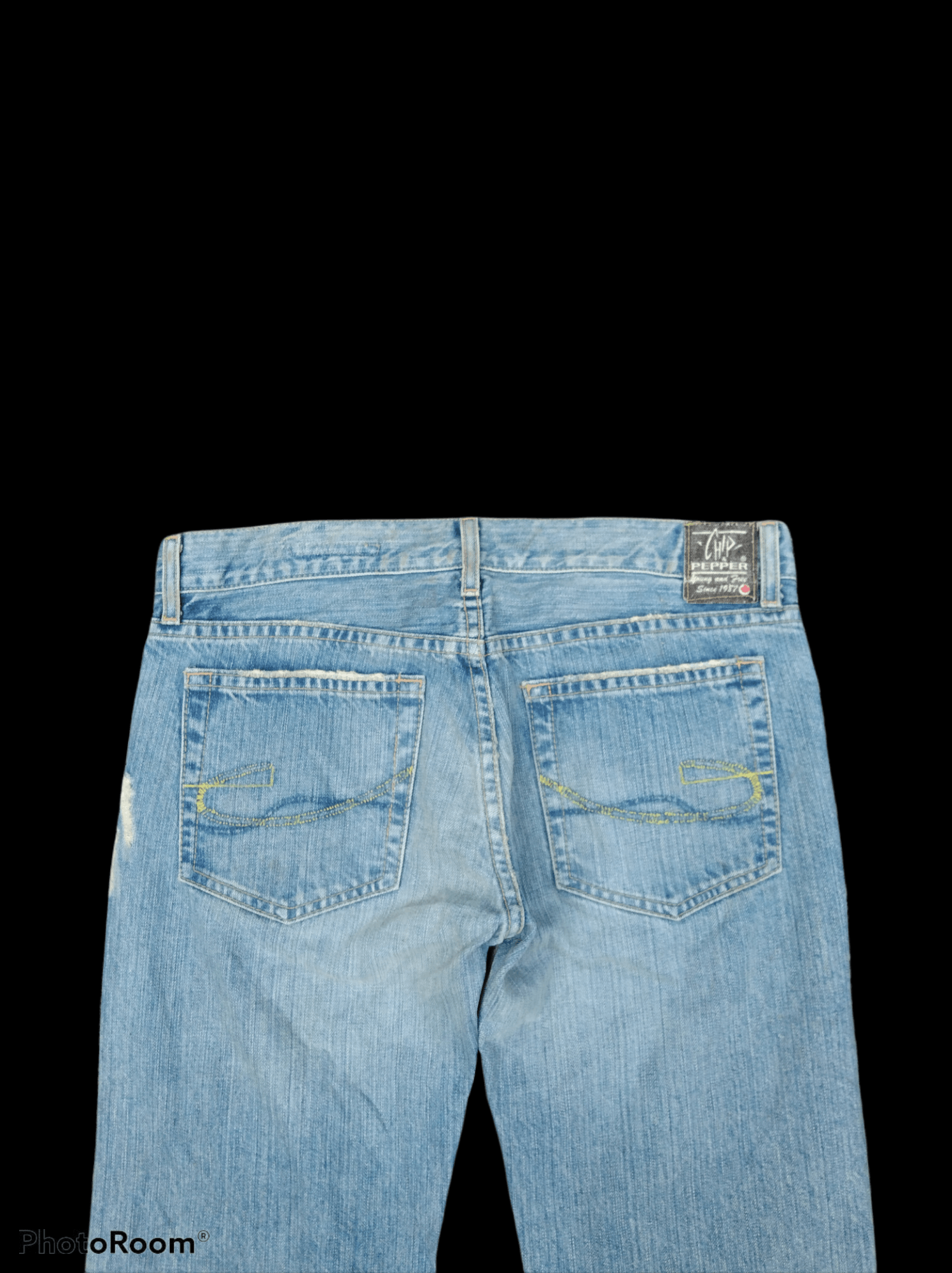 Japanese Brand DiSTRESSED WASHED BLUE FLARE CHIP&PAPPER PANTS Size US 30 / EU 46 - 4 Thumbnail