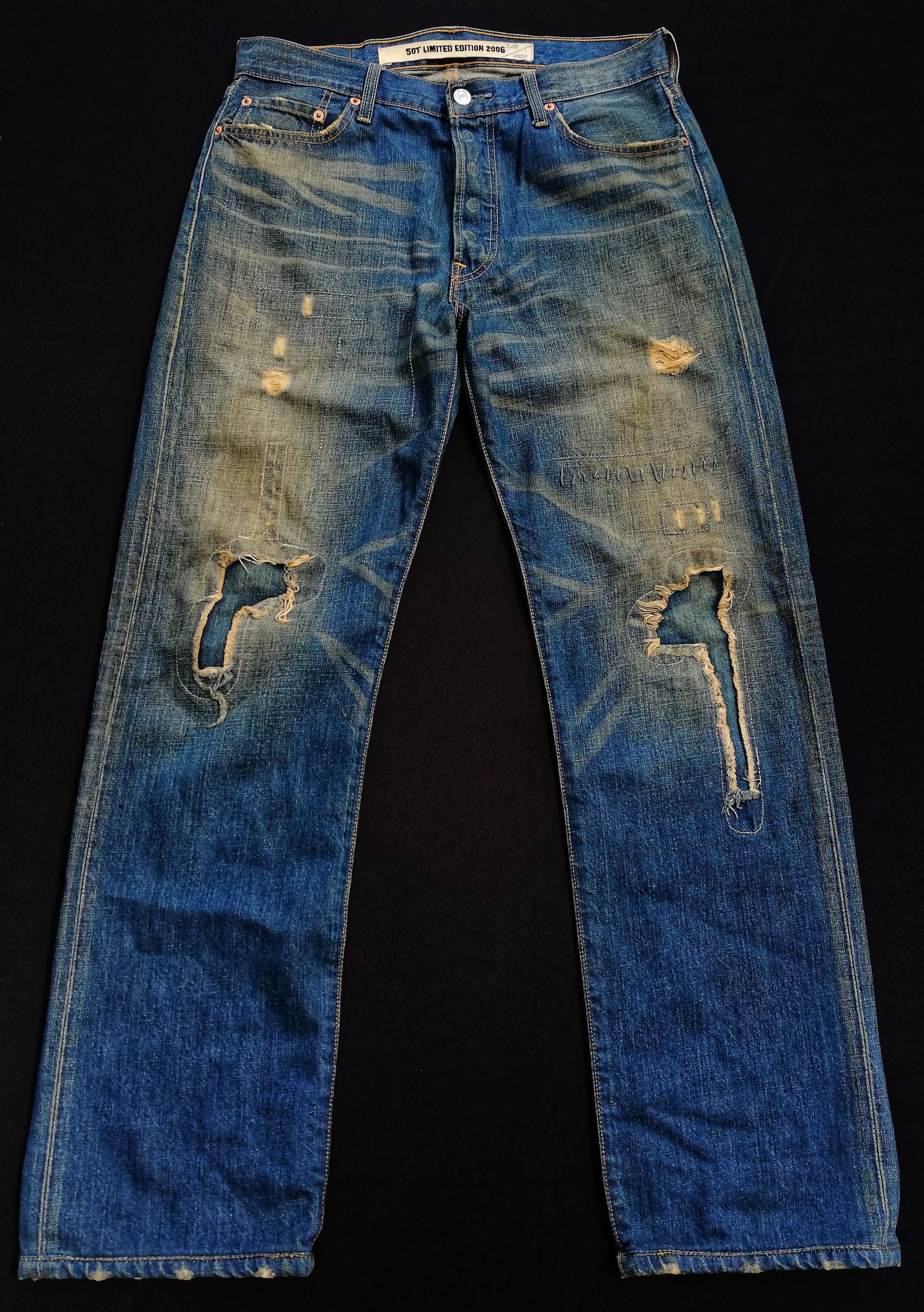 Levi's 🔥GRAIL AW06 Levi's Distressed Denim Limited Edition Jeans Size US 31 - 1 Thumbnail