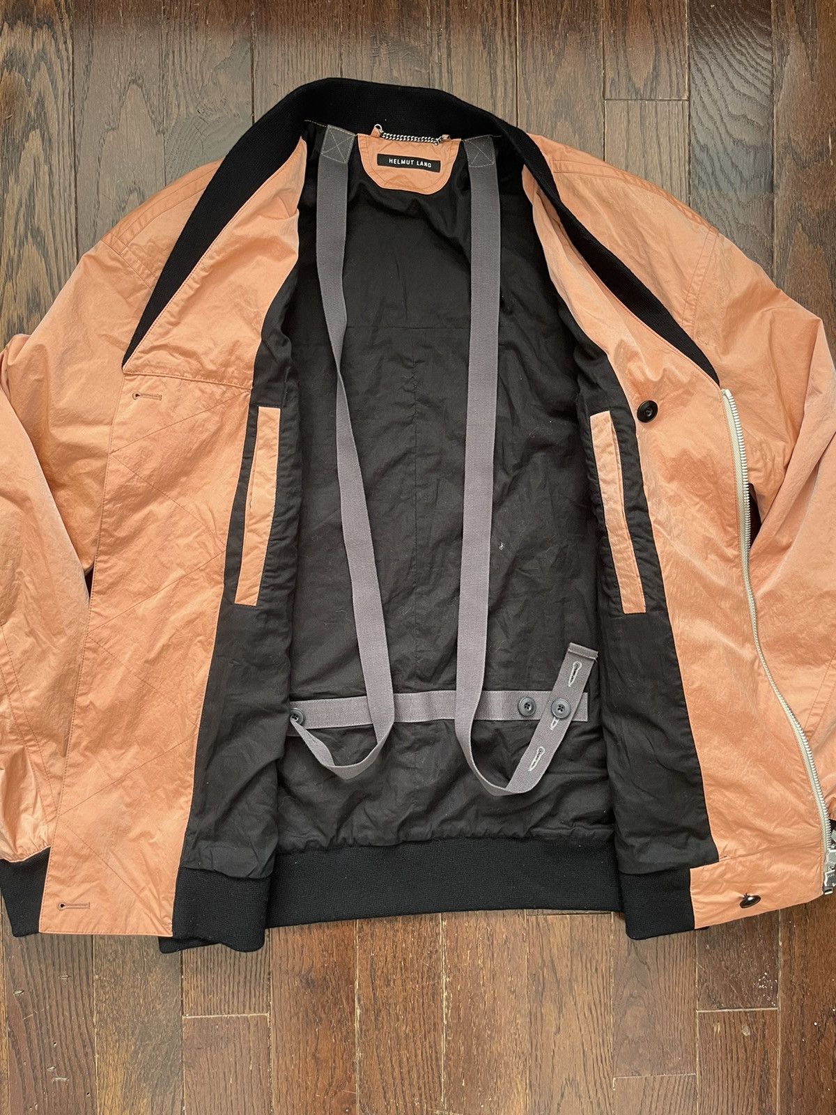 Helmut Lang Archive Helmut Lang Safety Asymmetrical Bomber Jacket Orange Size US M / EU 48-50 / 2 - 3 Thumbnail