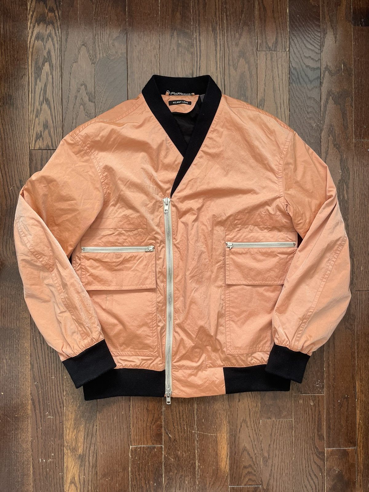 Helmut Lang Archive Helmut Lang Safety Asymmetrical Bomber Jacket Orange Size US M / EU 48-50 / 2 - 1 Thumbnail