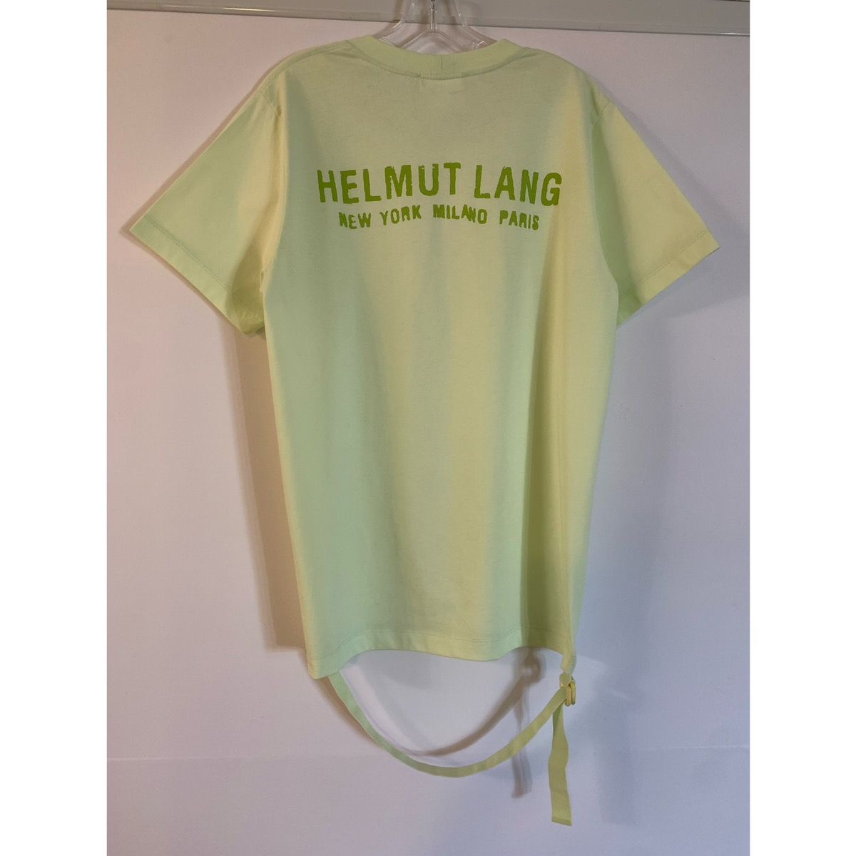 Pre-owned Helmut Lang Logo Lime Bondage Tee In Lime Green