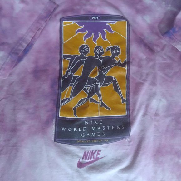 Hanes × Vintage Vintage Custom Nike World Masters Game 98 Tie Dye T-Shirt Size US XL / EU 56 / 4 - 3 Thumbnail
