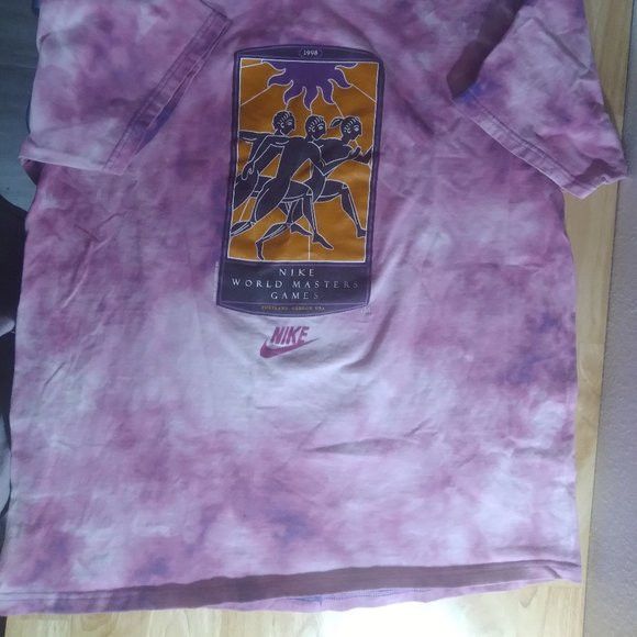 Hanes × Vintage Vintage Custom Nike World Masters Game 98 Tie Dye T-Shirt Size US XL / EU 56 / 4 - 2 Thumbnail