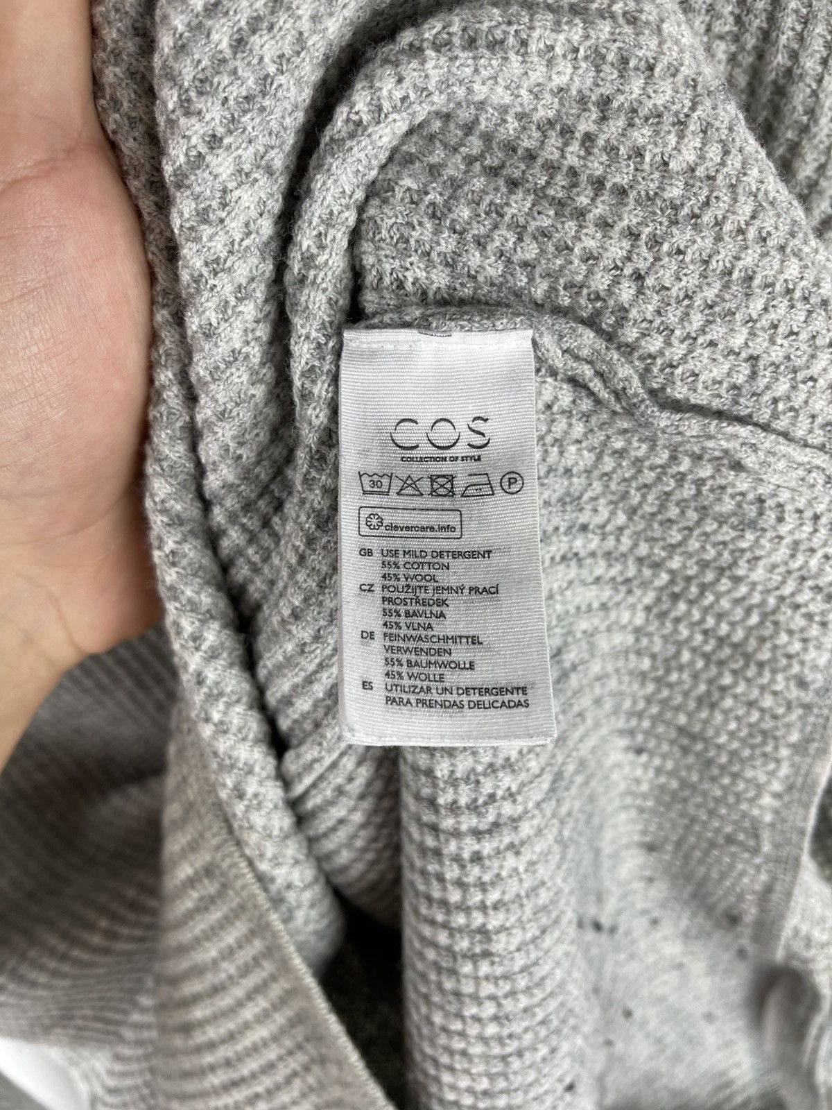 Cos COS rubber grey cotton wool sweater sweatshirt Size US L / EU 52-54 / 3 - 8 Thumbnail