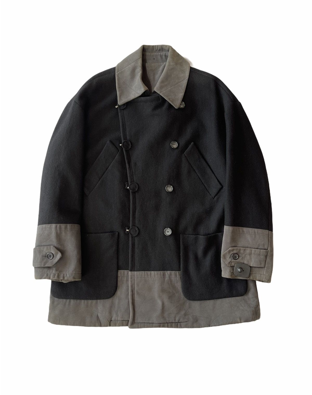 image of Dolce Gabbana D&g Double Breasted Wool Heavy Jacket in Dark Blue, Men's (Size XL)