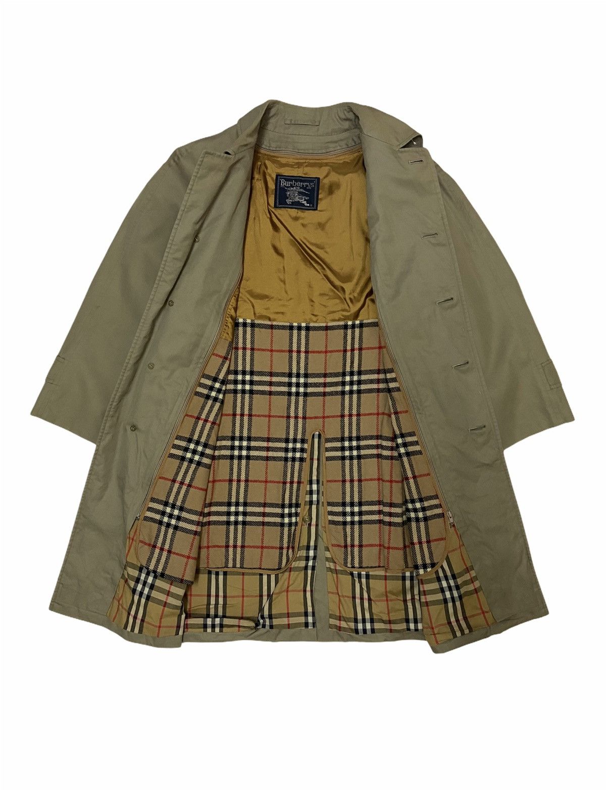 Burberry × Burberry Prorsum × Vintage Vintage 90's Burberrys Nova Check Trench Coat Jacket Size US M / EU 48-50 / 2 - 3 Thumbnail