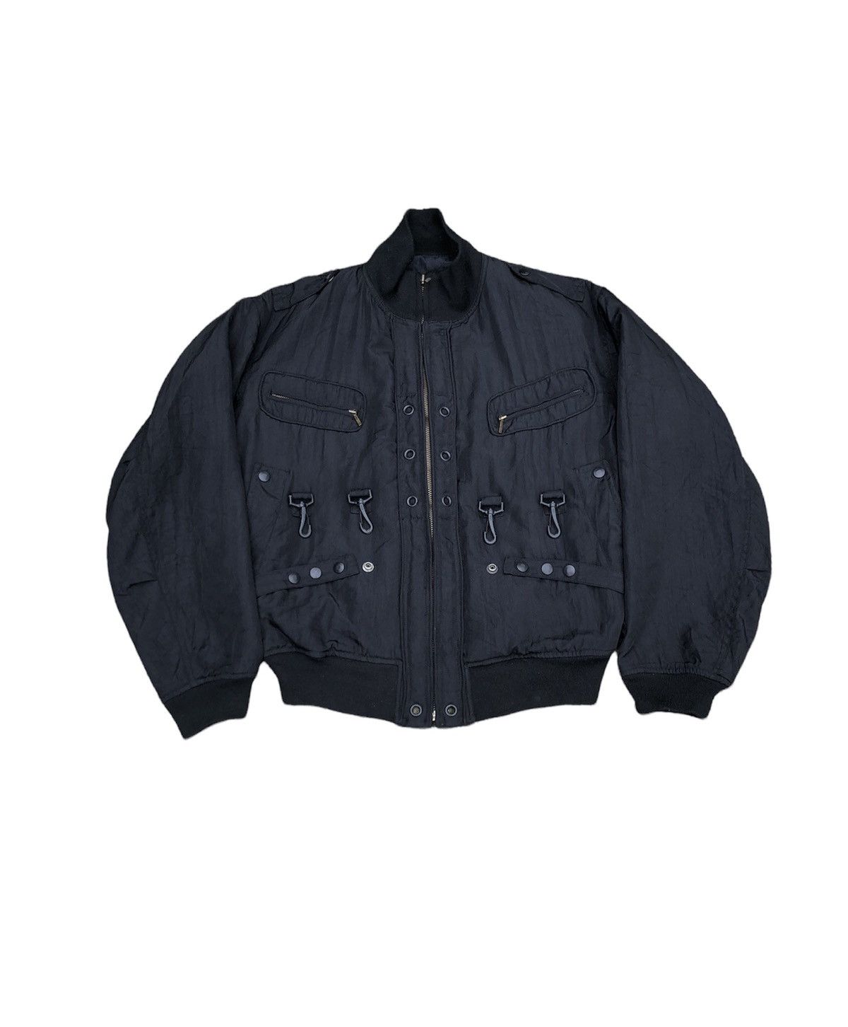 image of Avant Garde x Bigi Vintage Bomber Pharachute Bondage Multi Pocket Men's Bigi in Black (Size Medium)