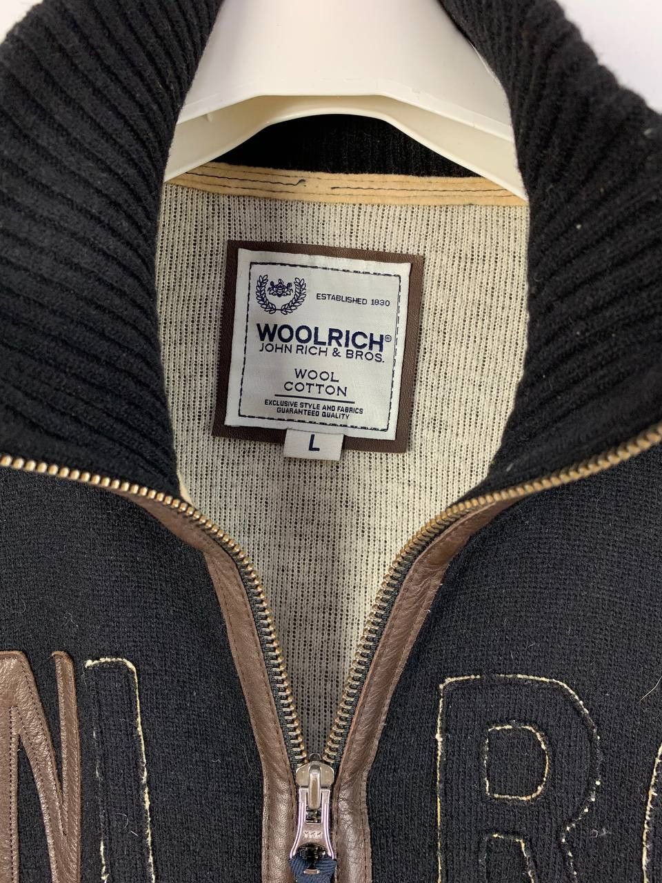 Woolrich Woolen Mills Woolrich John Rich& Bros Big Logo sweatshirt zip L Size US L / EU 52-54 / 3 - 6 Thumbnail