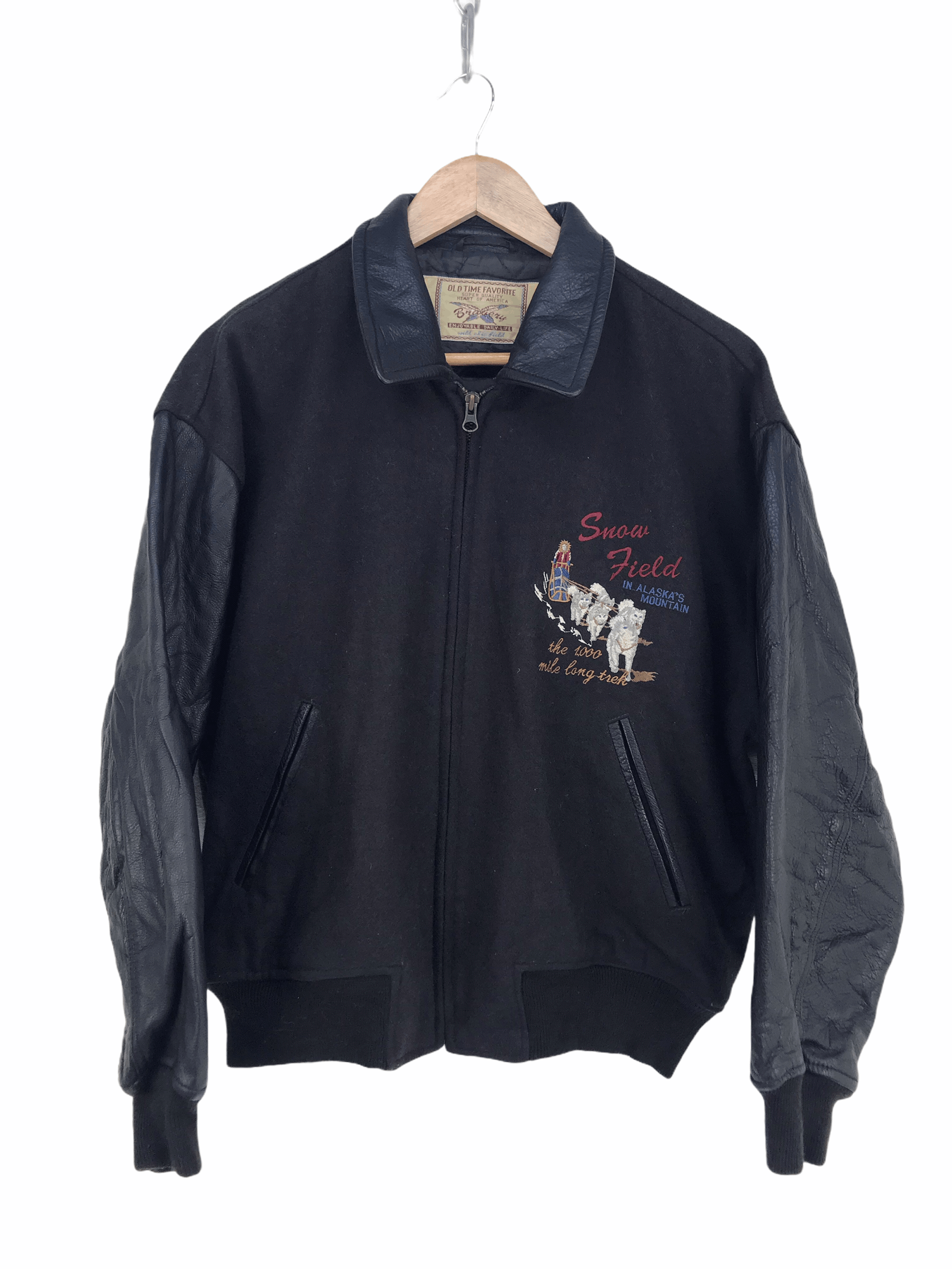 Vintage Vintage WILD CREATURES ALASKA Varsity Jacket Leather/Wool Size US L / EU 52-54 / 3 - 2 Thumbnail