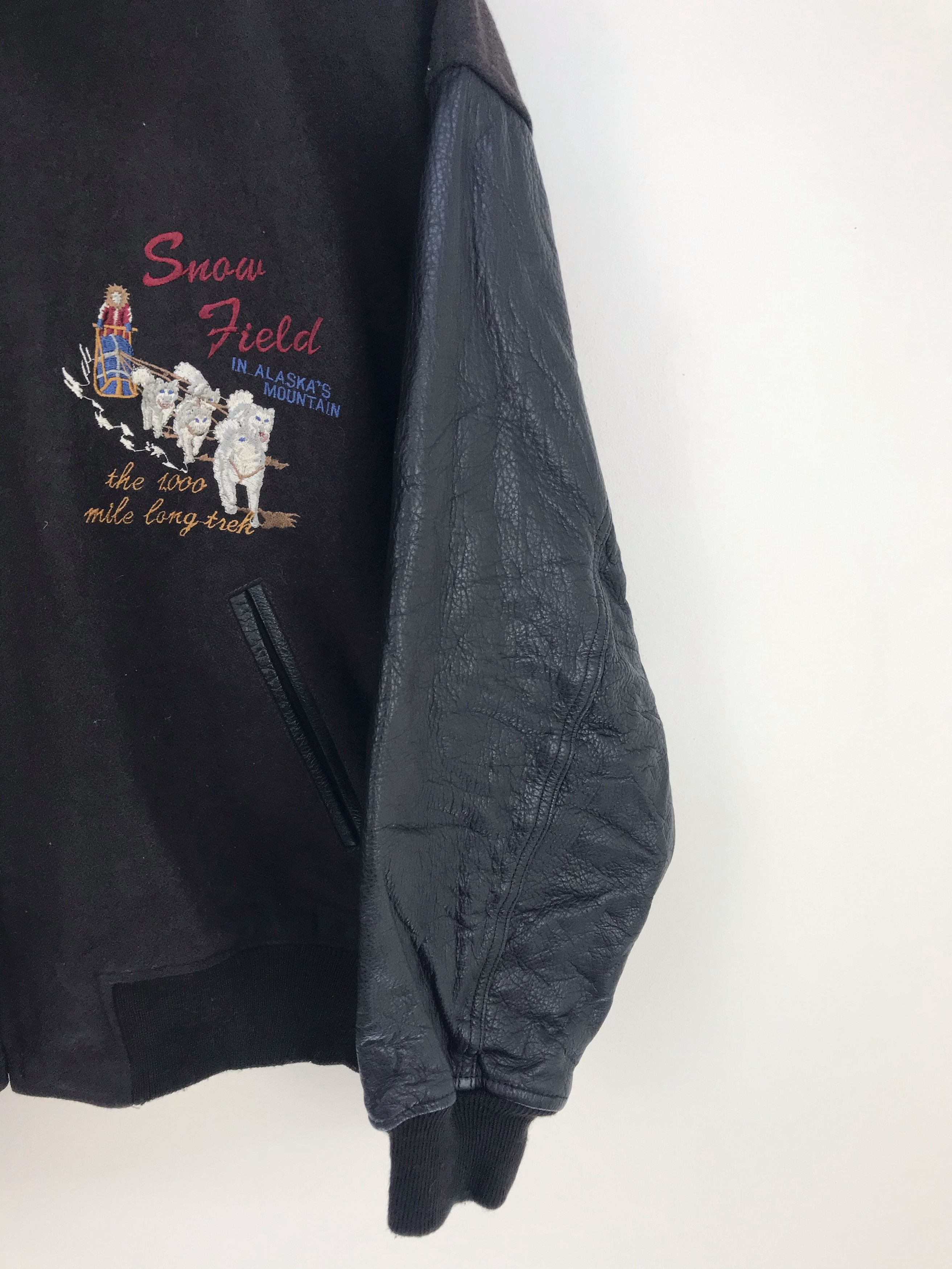 Vintage Vintage WILD CREATURES ALASKA Varsity Jacket Leather/Wool Size US L / EU 52-54 / 3 - 6 Thumbnail