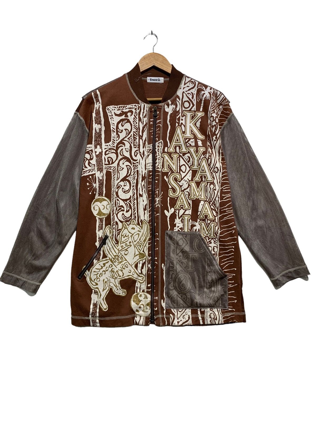 02DERIV. × Kansai Yamamoto 🔥VTG KANSAI O2 FULLPRINTS WITH MESH SLEEVES Size US M / EU 48-50 / 2 - 1 Thumbnail