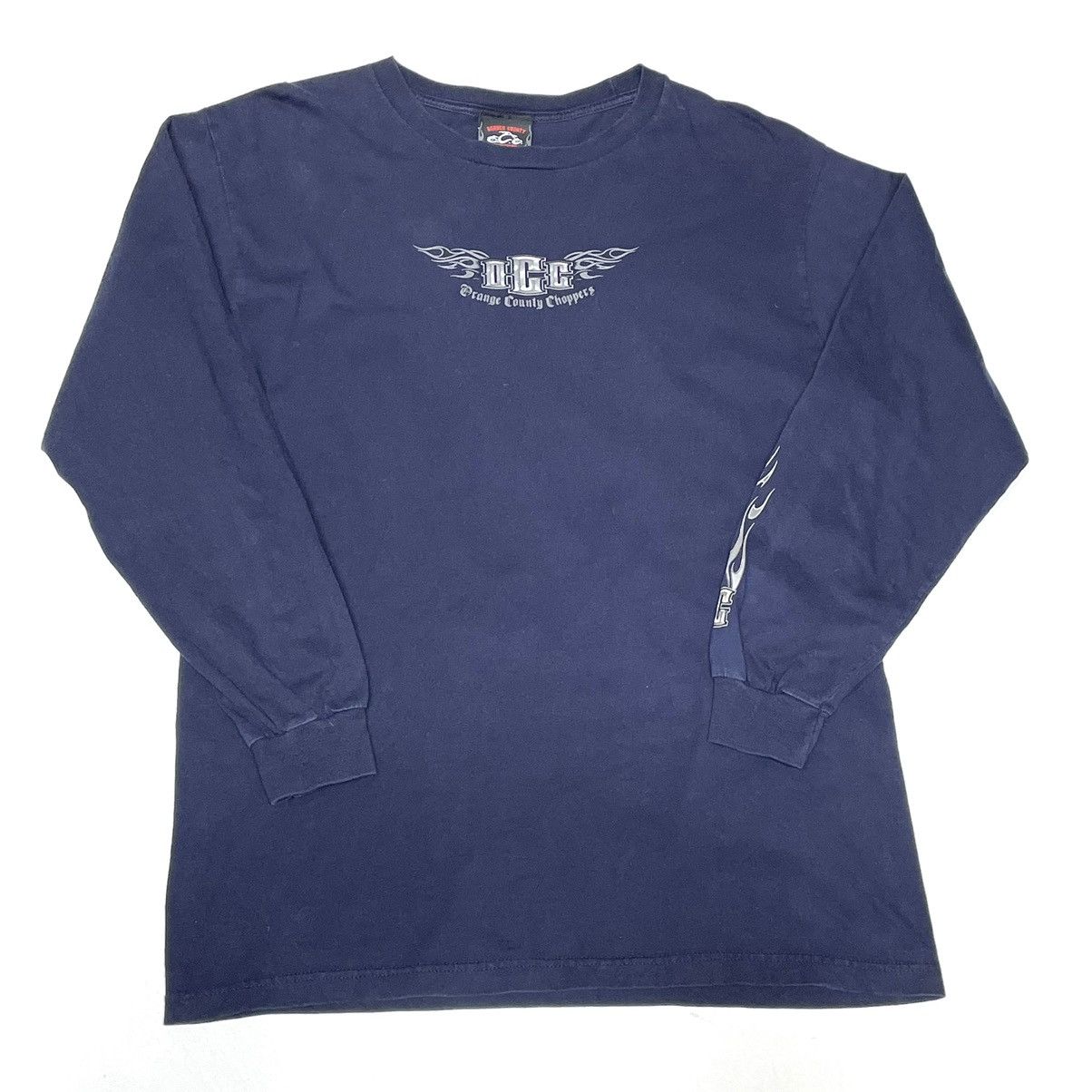 Vintage × West Coast Choppers Y2K Orange County Choppers L/S Flame Biker Shirt Size US L / EU 52-54 / 3 - 2 Thumbnail