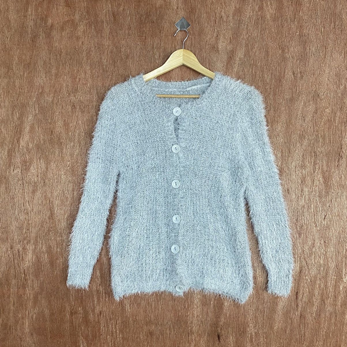 Japanese Brand First White Cardigan Mohair Shag Shaggy Knitwear Size US S / EU 44-46 / 1 - 1 Thumbnail